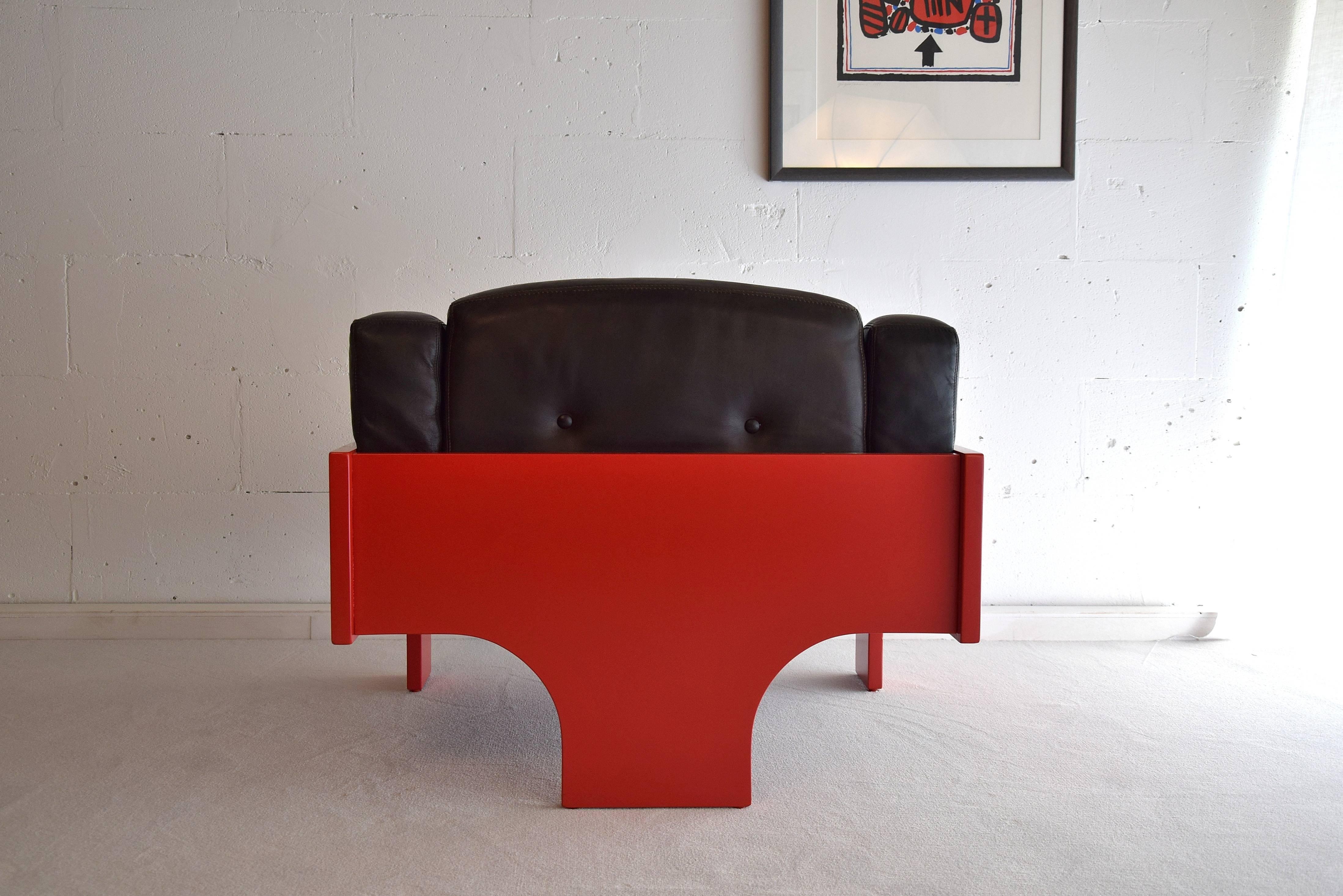 Lacquered Mid-Century Modern Italian Lounge Chairs by Claudio Salocchi for Sormani