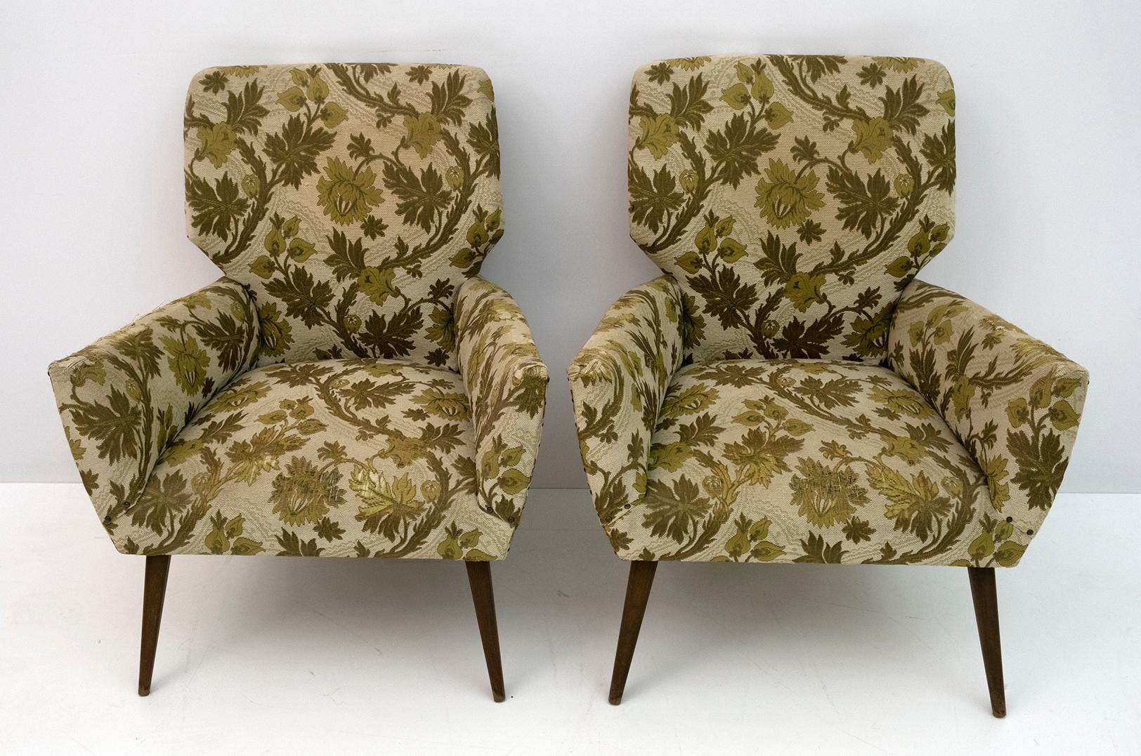 Mid-Century Modern Italian Loveseat and Two Small Armchairs, 1950s 9