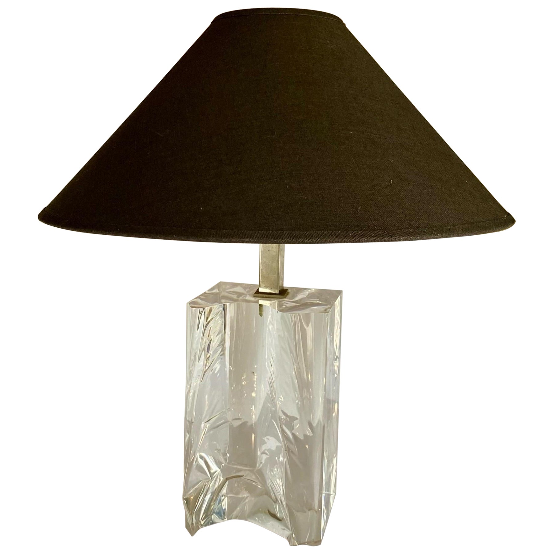 Mid Century Modern Italienisch Lucite Ice Tischlampe im Angebot