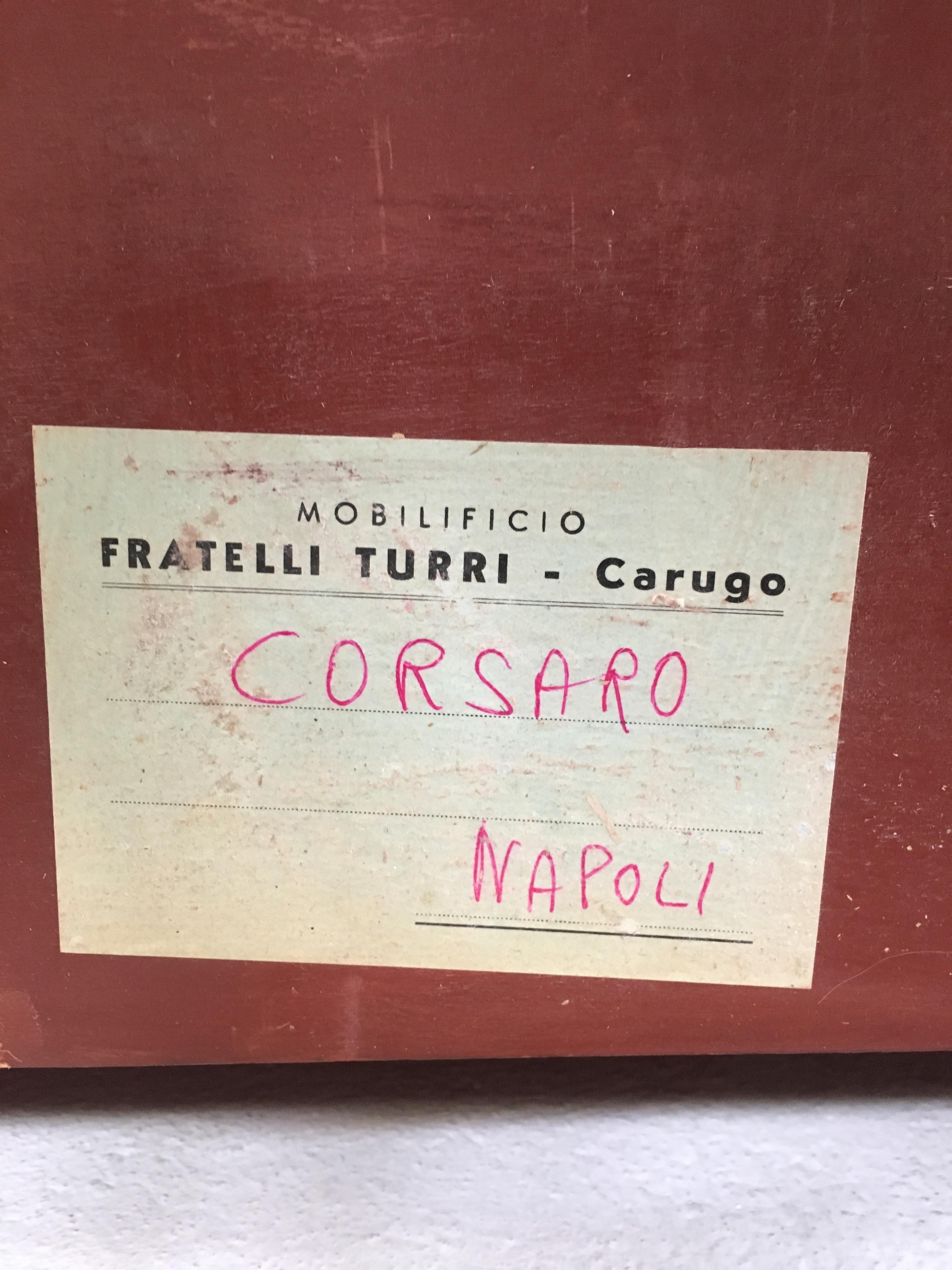 Credenza moderna in mogano di metà secolo con specchio di Osvaldo Borsani in vendita 8