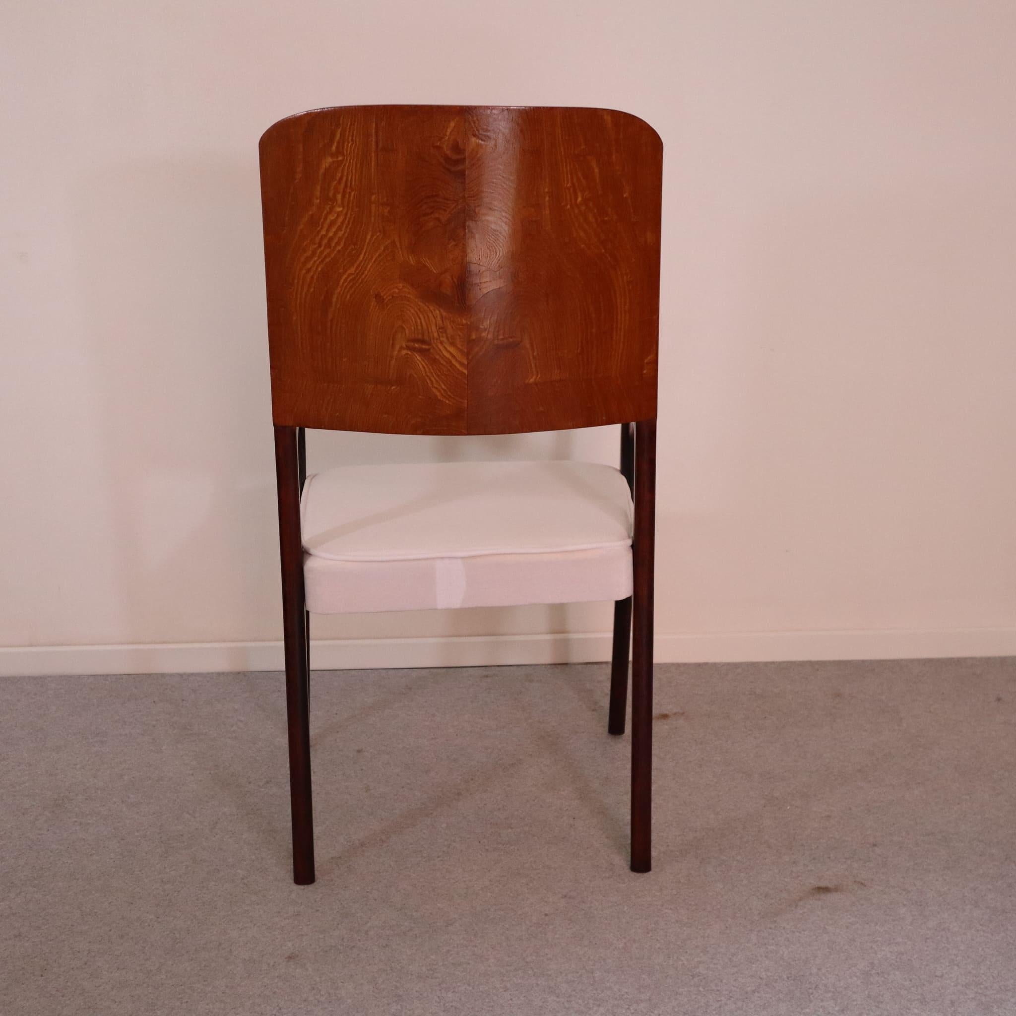 Mid-century Modern Italian Maple and White Velvet Chair, 1950s For Sale 4