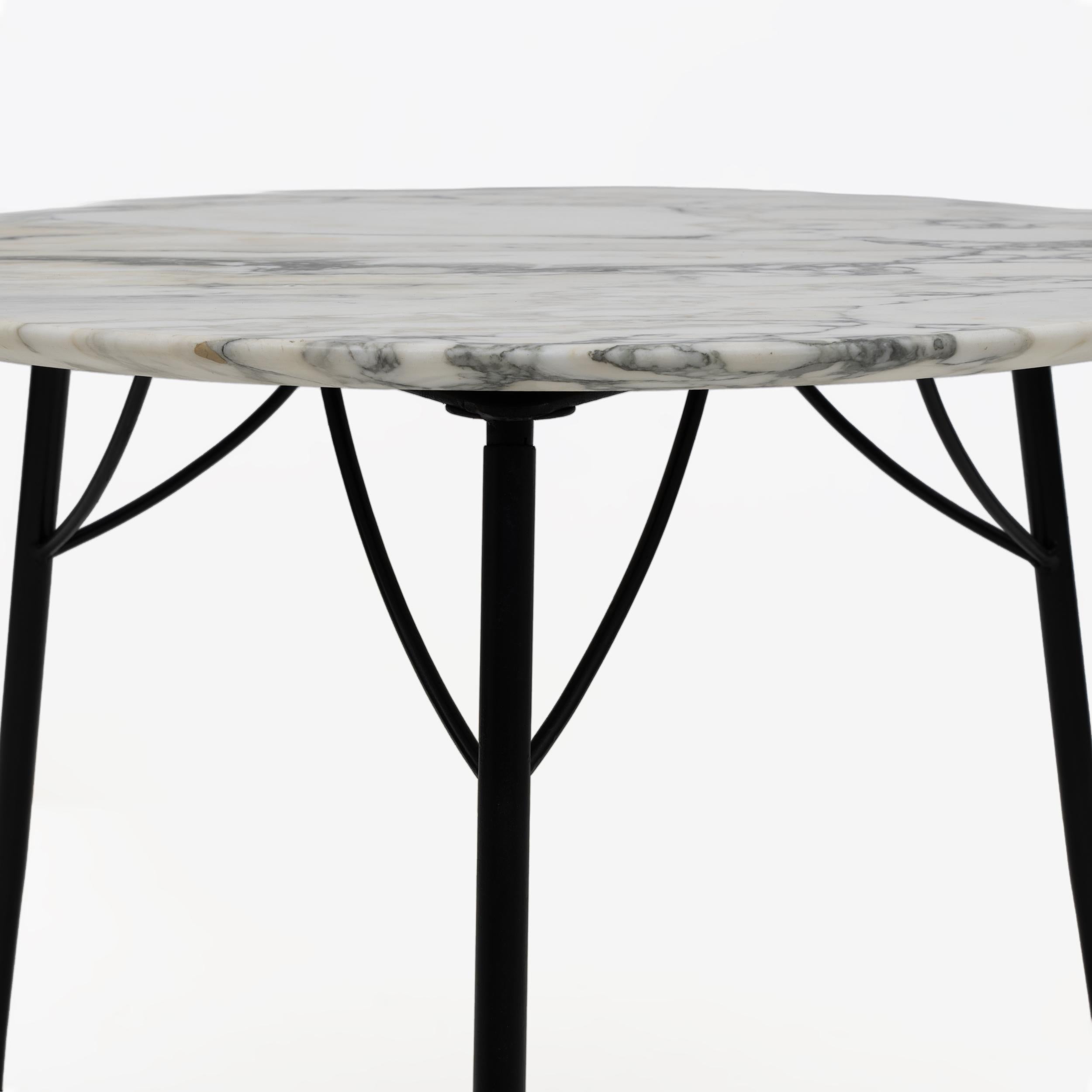 Mid-Century Modern Mid-century Modern Italian Marble and Metal Round Coffee Table, 1960s For Sale