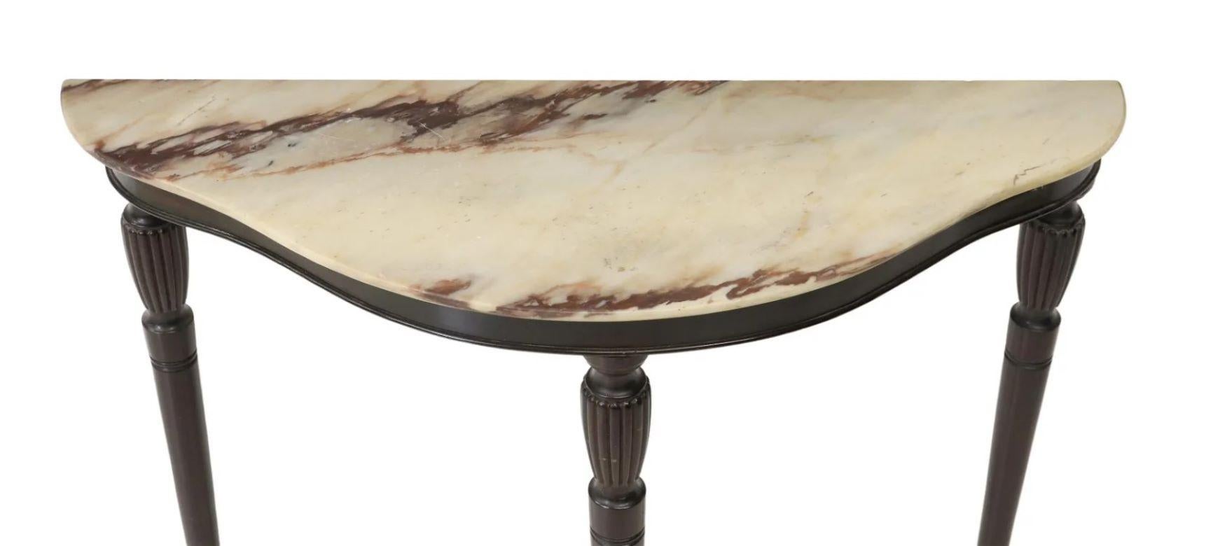 20th Century Mid-Century Modern Italian Marble Console Table  For Sale