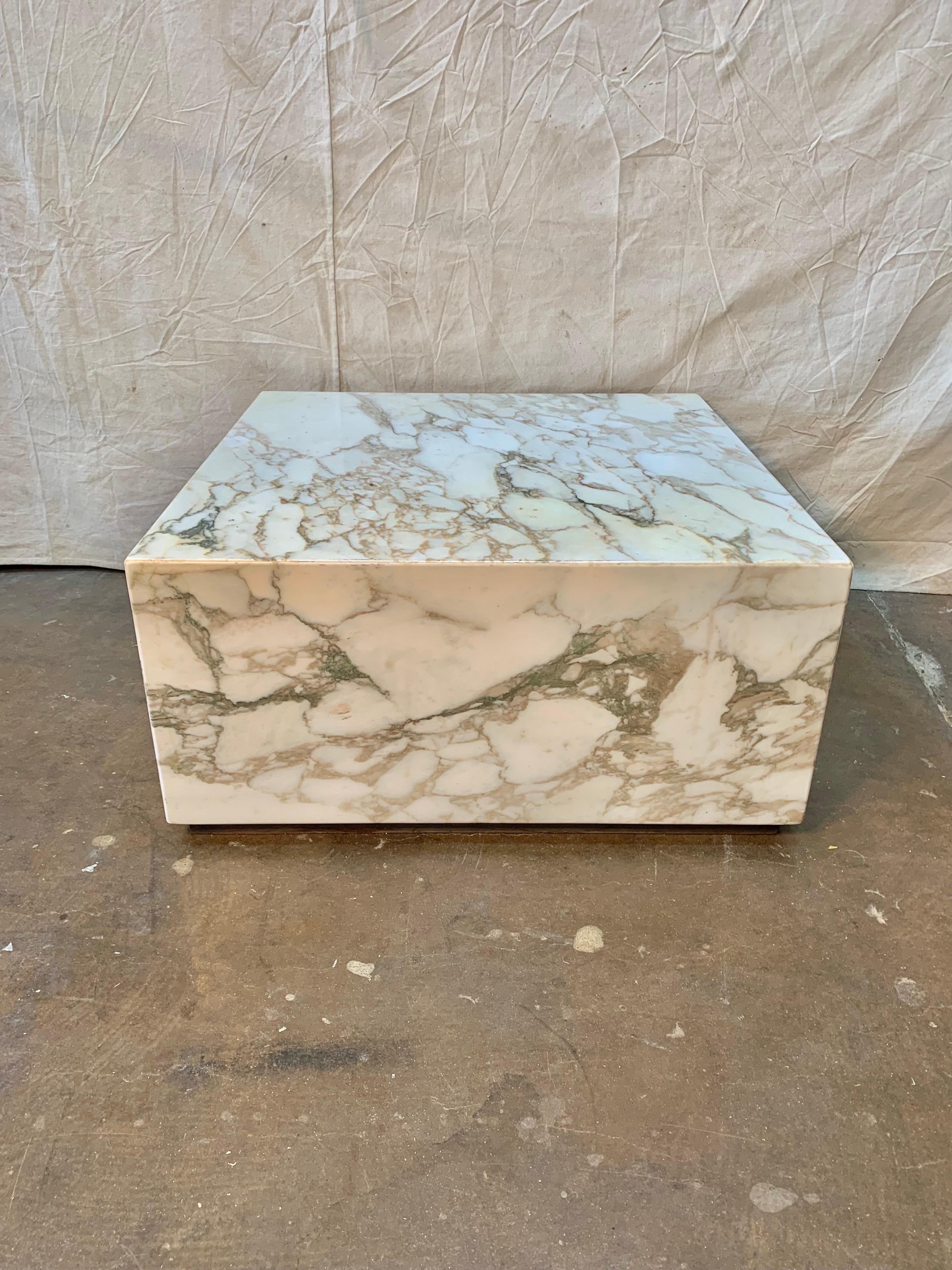 Mid Century Modern Italian Marble Cube Coffee Table For Sale at 1stDibs