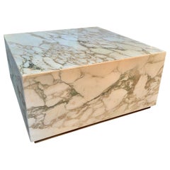 Mid Century Modern Italian Marble Cube Coffee Table