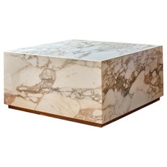 Mid-Century Modern Italian Marble Cube Coffee Table