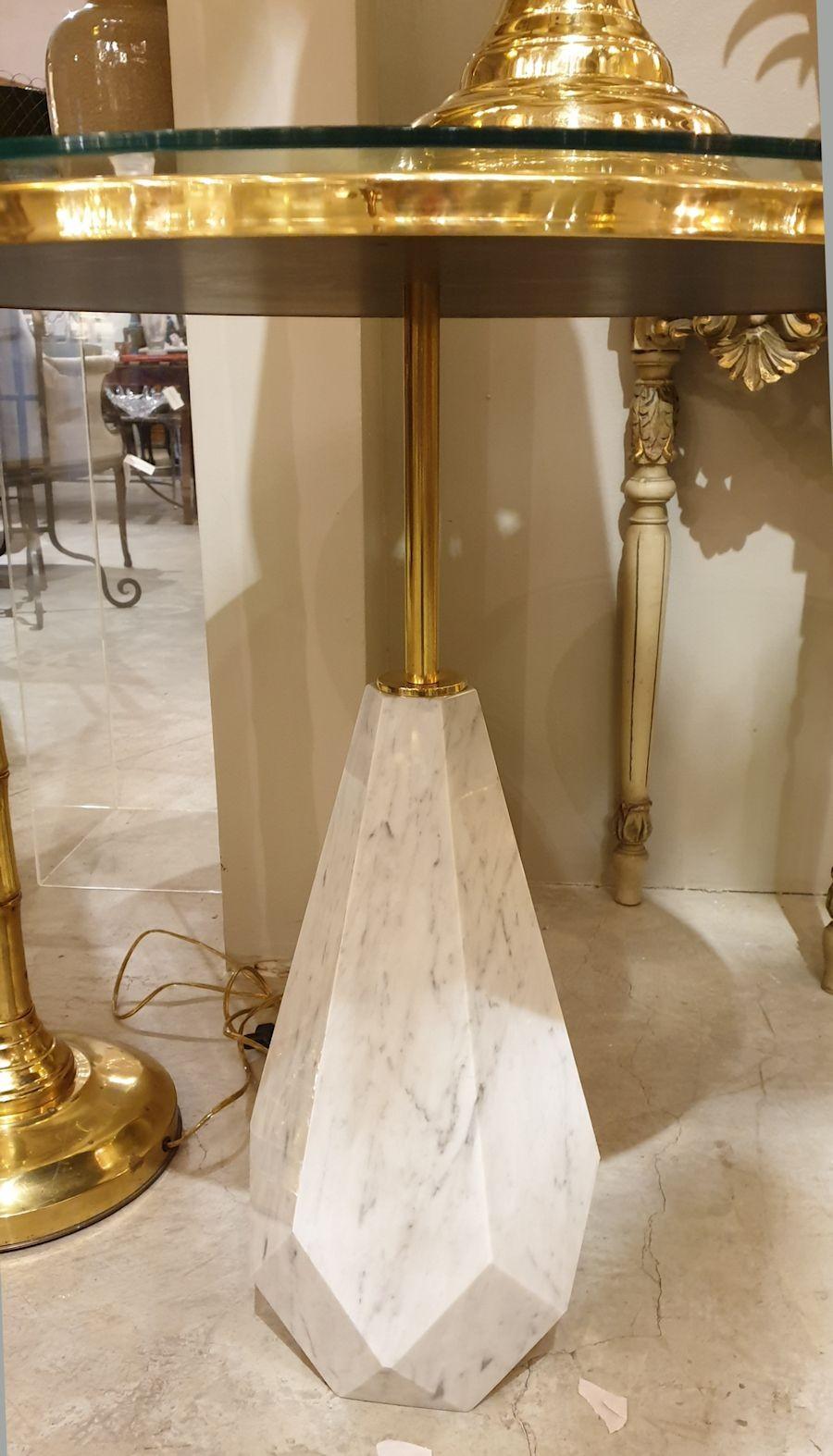 Late 20th Century Pair of Italian Marble Side Tables For Sale