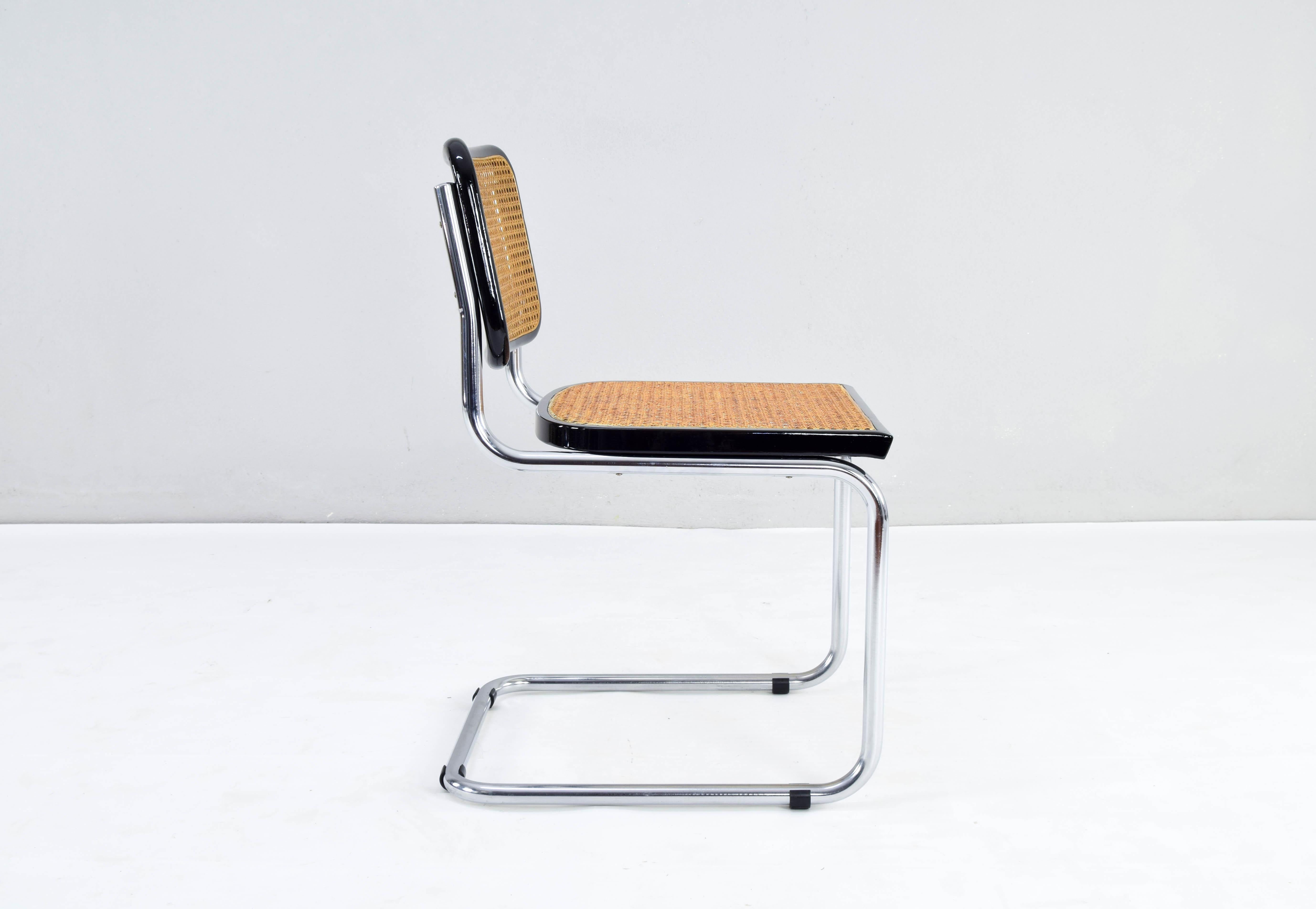 Steel Mid-Century Modern Italian Marcel Breuer B32 Cesca Chair, 70s