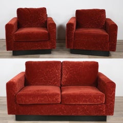 Sillones y sofá club italianos de mediados de siglo Maurice Villency - 3 piezas