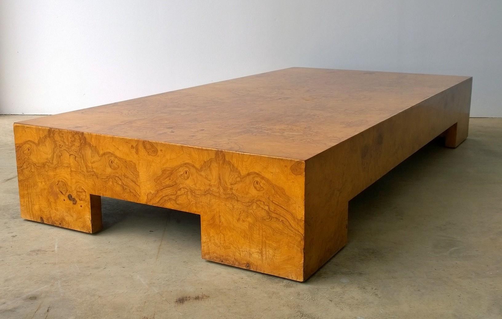 burl wood veneer coffee table
