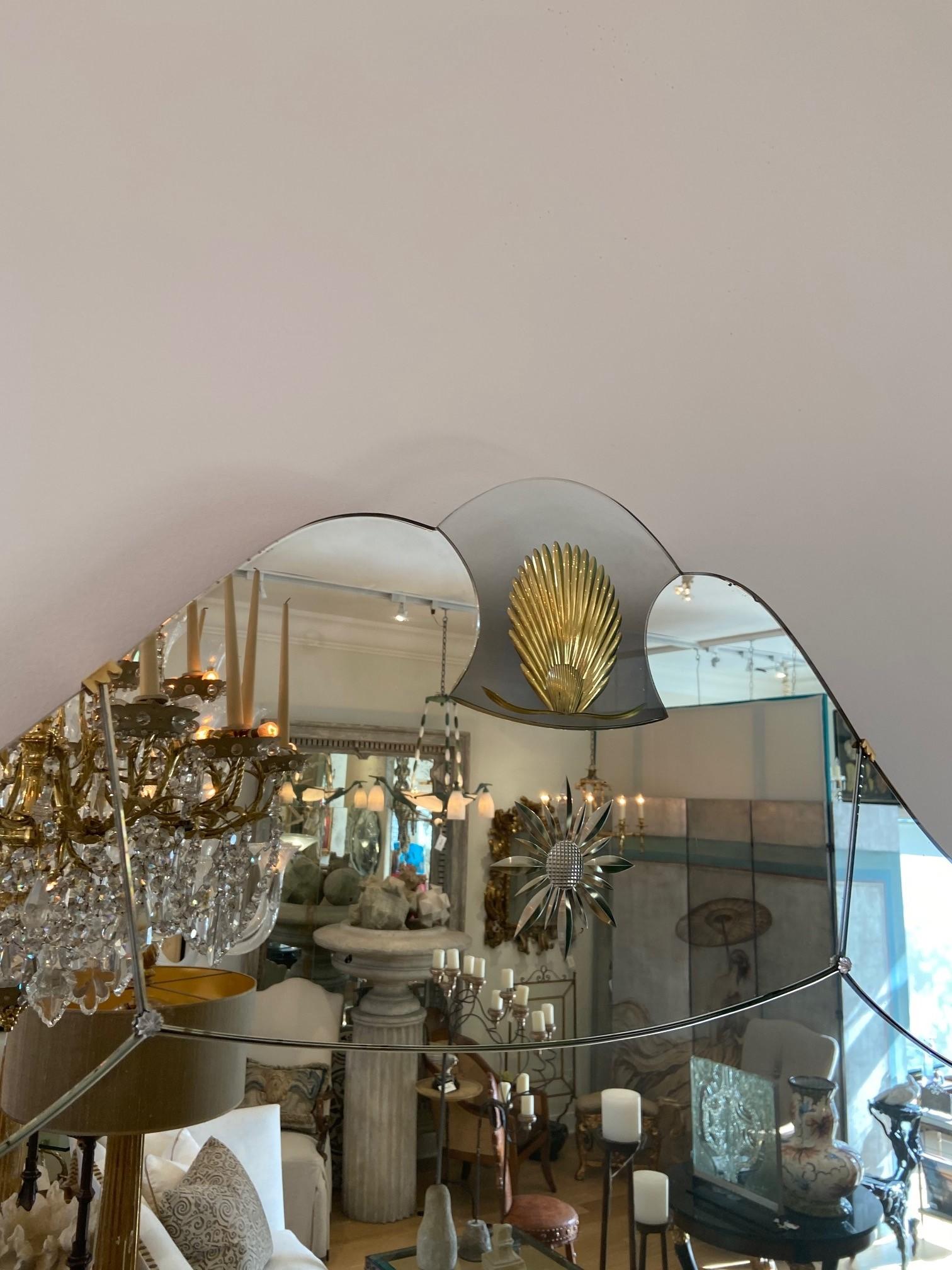 Moderner italienischer Spiegel aus der Mitte des Jahrhunderts mit Konsole von Pier Luigi Colli (Glaskunst) im Angebot