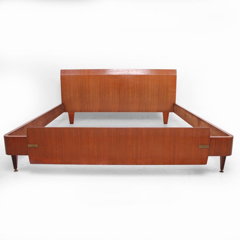 Mid Century Modern Italian Modern Bed Frame, Dassi Attributed For Sale