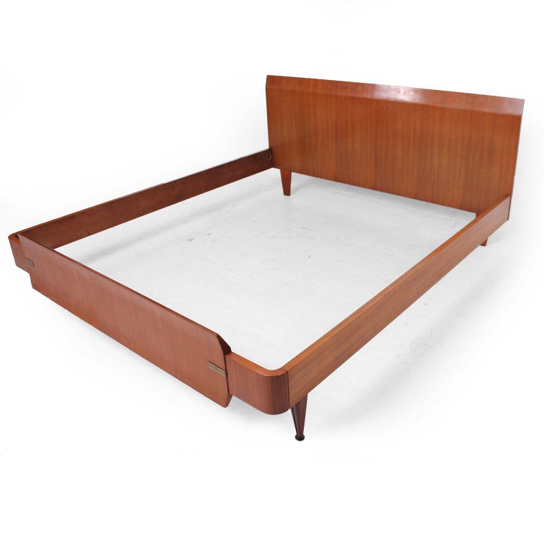 Mid Century Modern Italian Modern Bed Frame, Dassi Attributed For Sale