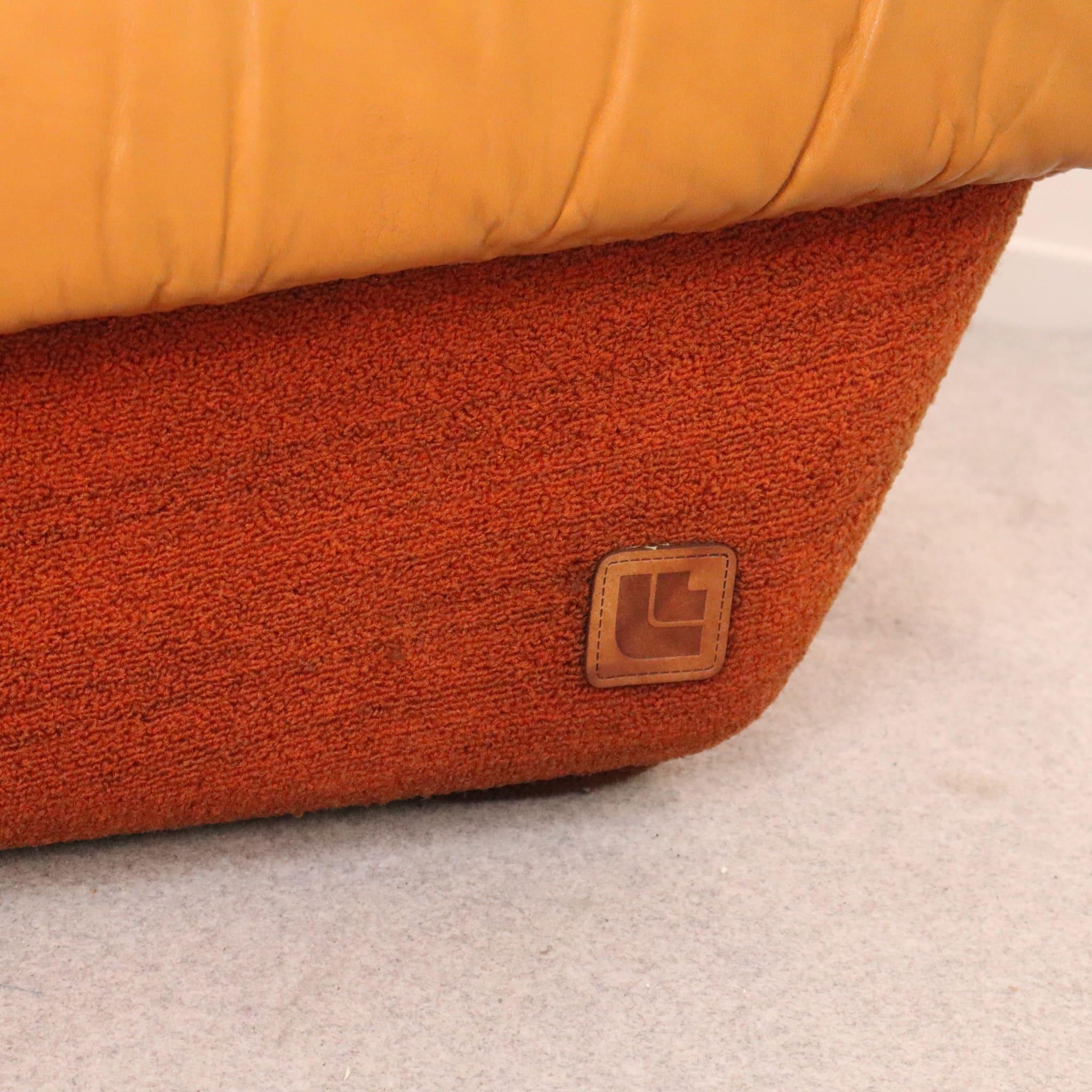 Mid-century modern Italian Modular Leather Sofa by Lev & Lev, 1970s In Good Condition For Sale In Nicolosi, IT