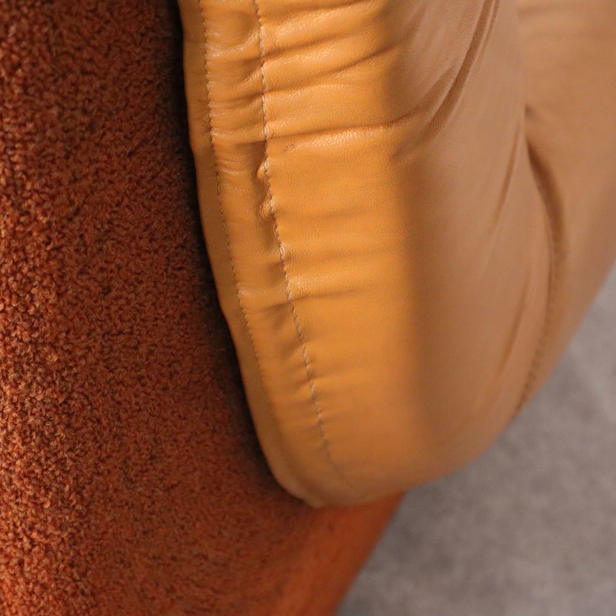 Late 20th Century Mid-century modern Italian Modular Leather Sofa by Lev & Lev, 1970s For Sale