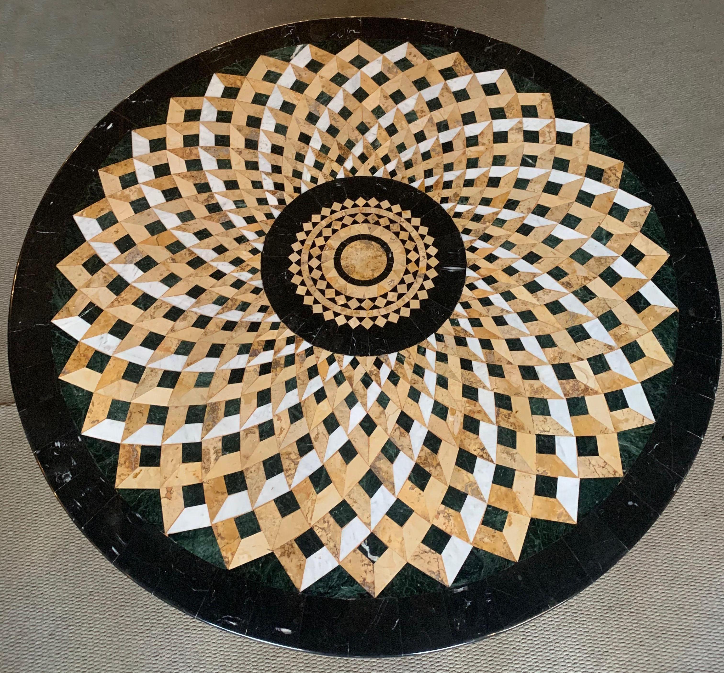 Mid-Century Modern Italian Mosaic Marble Dining/Center Table In Good Condition In New Orleans, LA