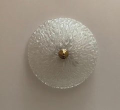 Lampada ad incasso in ottone con vetro artistico di Murano del Mid Century Modern