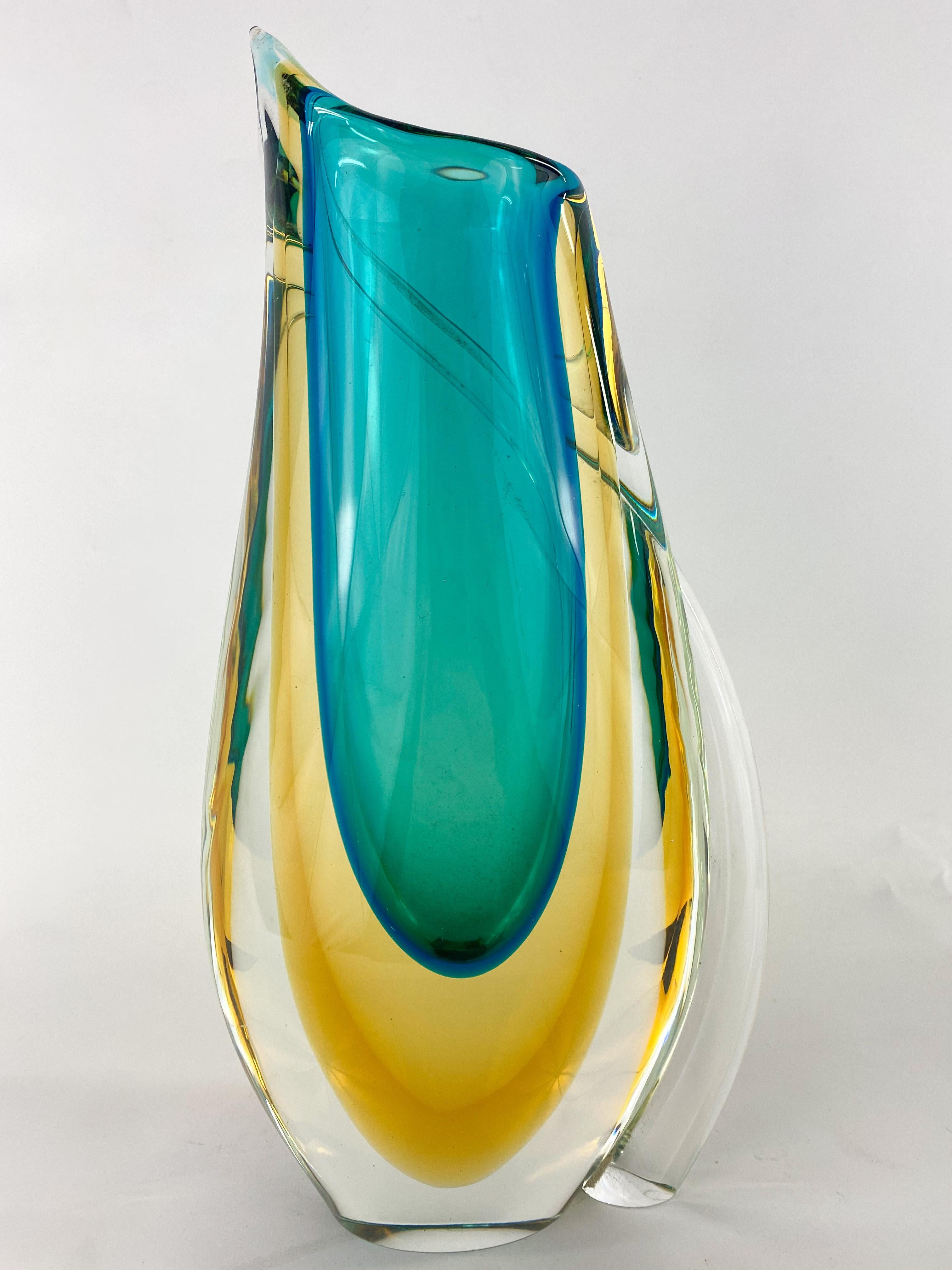 MidCentury Modern Italian Murano Art Glass Vase at 1stDibs