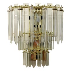 Mid-Century Modern Italian Murano Brass and Glass Wall Sconce, 1970s