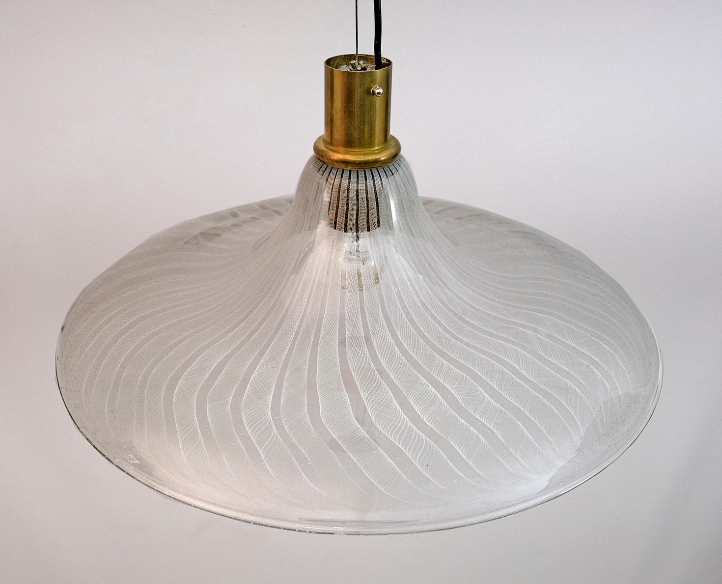 Mid-Century Modern Italian Murano Bubbles Glass Pendant Lamp, 1970s For Sale 1
