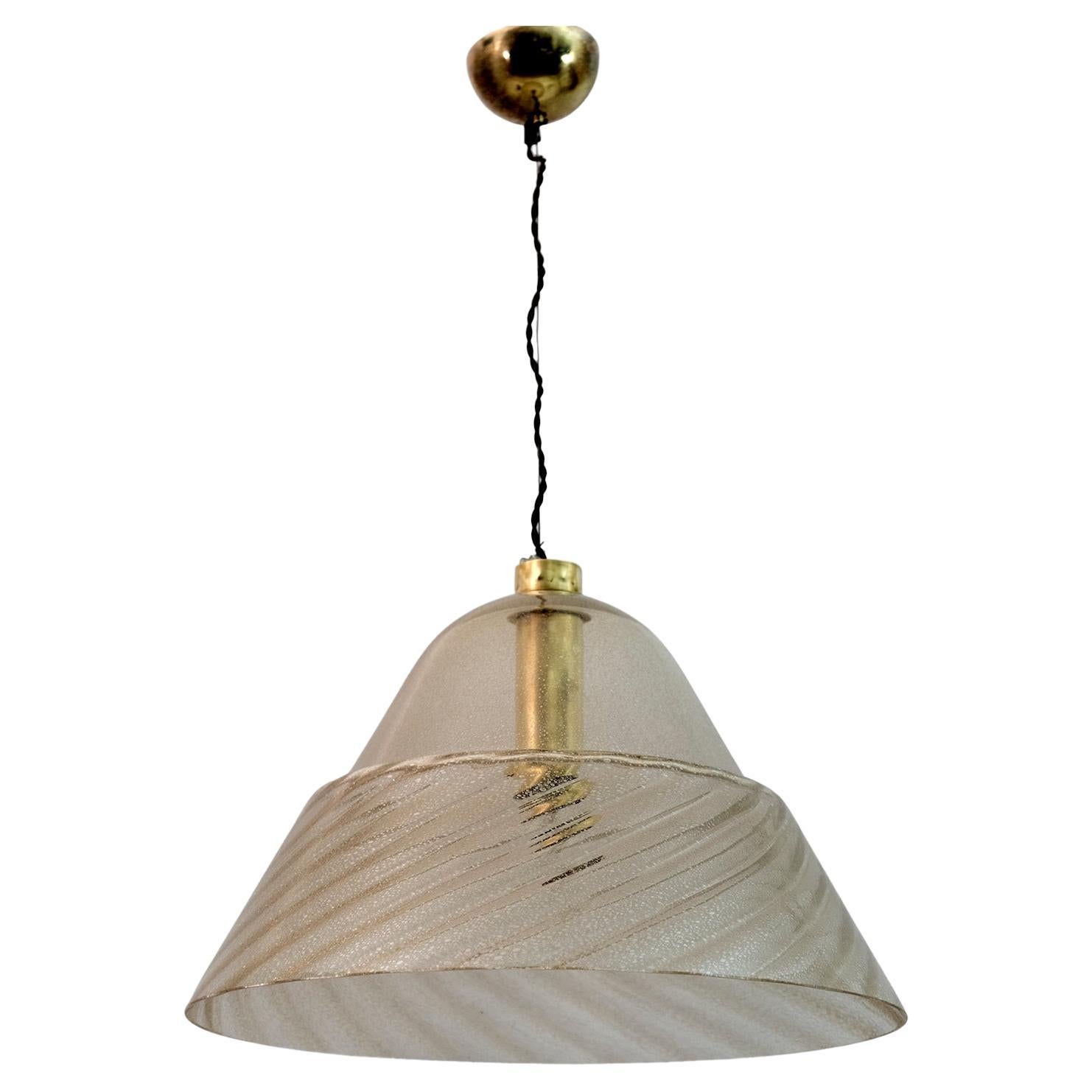 Mid-Century Modern Italian Murano Bubbles Glass Pendant Lamp, 1970s