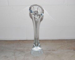 Mid-Century Modern Italian Murano Calla Lily Trumpet Art Glass Vase c. 1960s