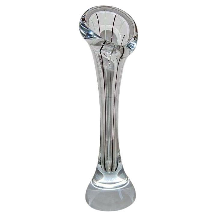 Vaso in vetro artistico di Murano con tromba a forma di giglio di metà secolo, 1960 ca.