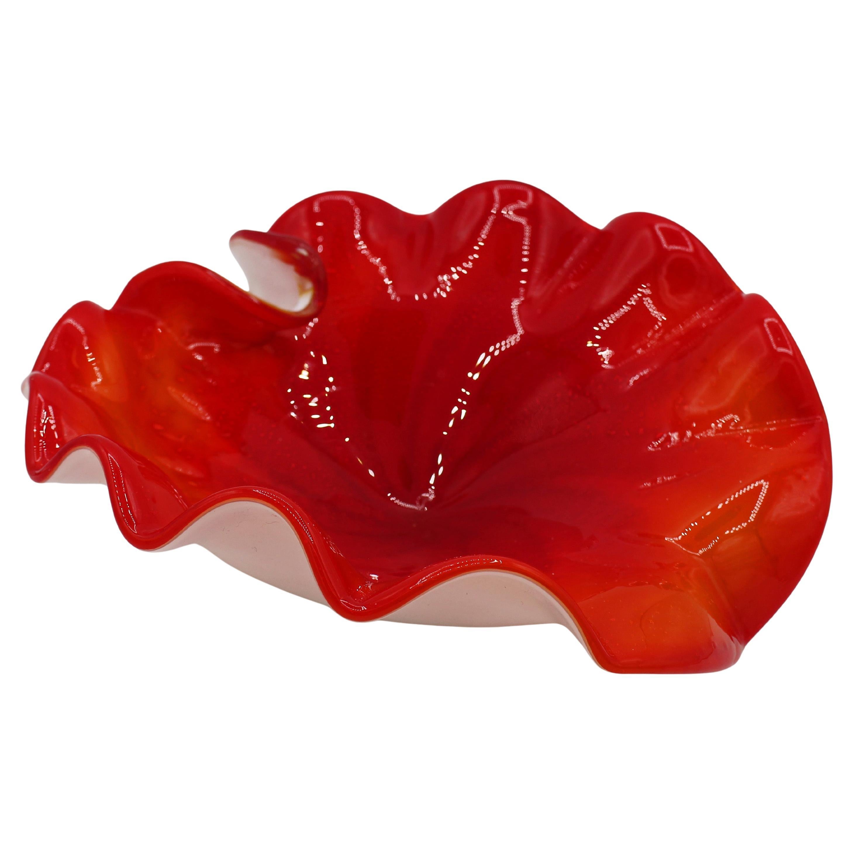 Mid-Century Modern Italian Murano Cased Bon Bon Dish