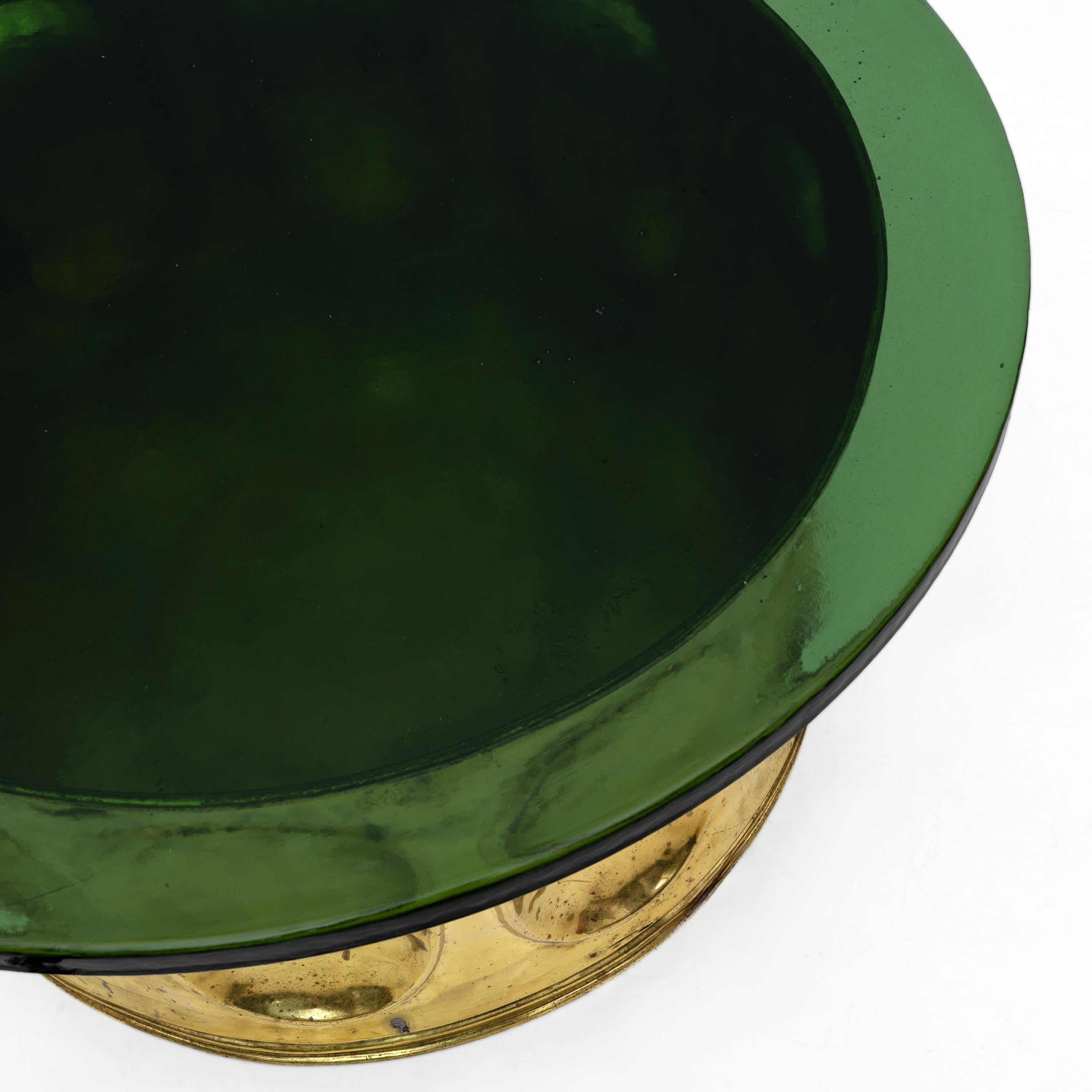 Late 20th Century Table basse en verre de Murano et laiton, Italie, milieu du siècle dernier, 1970 en vente