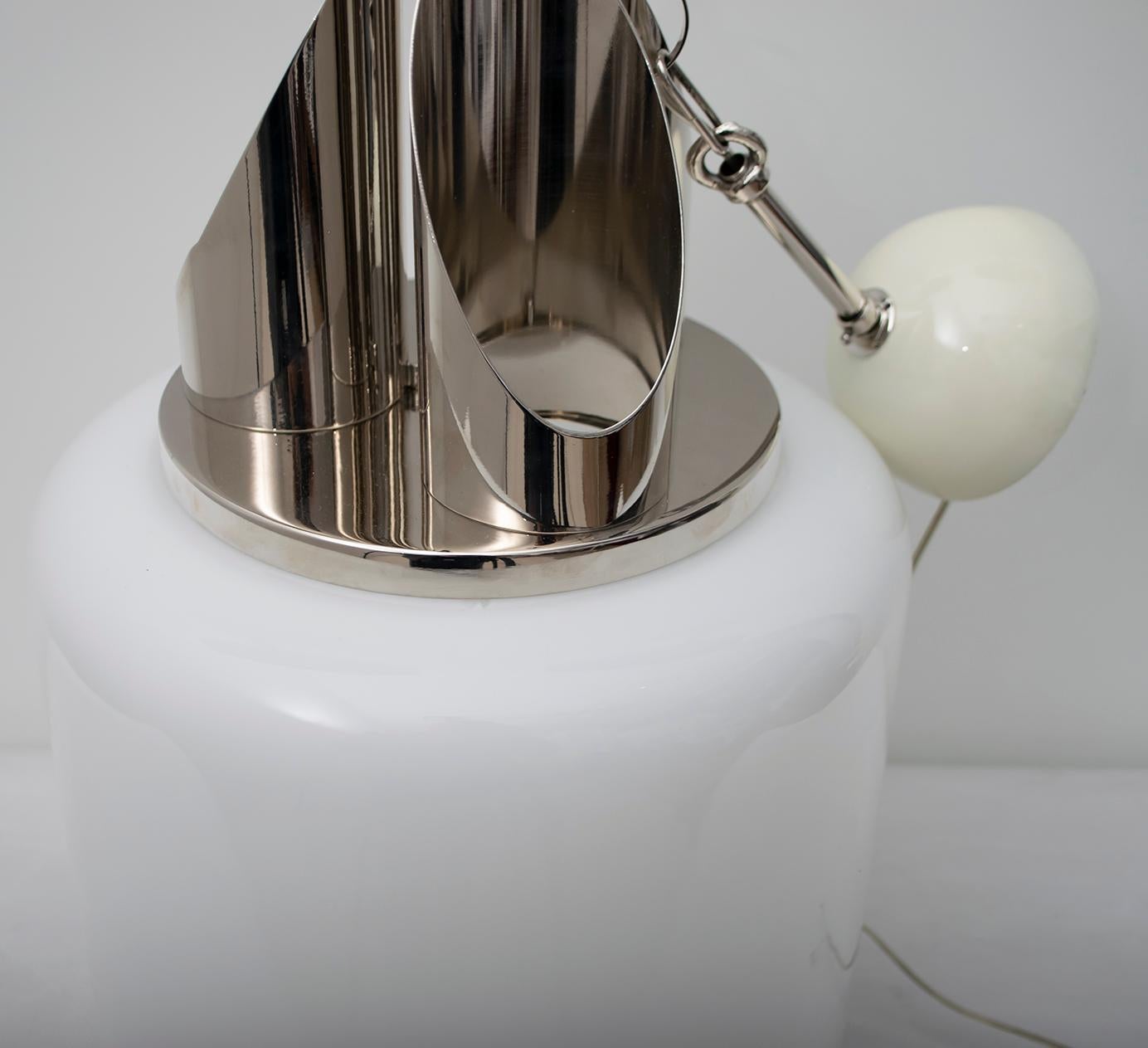 Moderne italienische Deckenleuchte aus Muranoglas und Chrom aus der Mitte des Jahrhunderts, Selenova, 1970er Jahre im Angebot 5