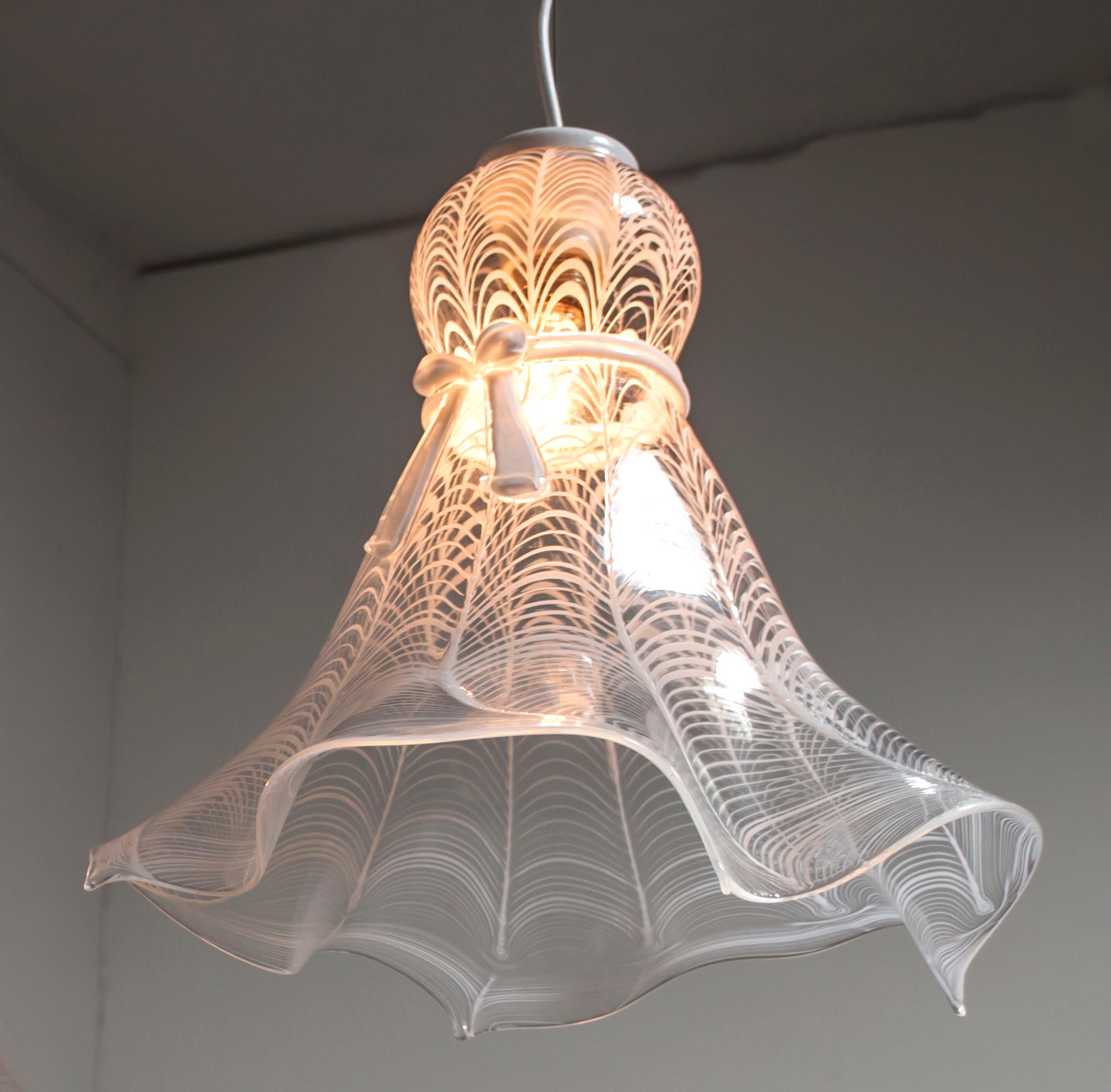 Mid-20th Century Mid-Century Modern Italian Murano Glass Handkerchief Ceiling Lamp, 1960s