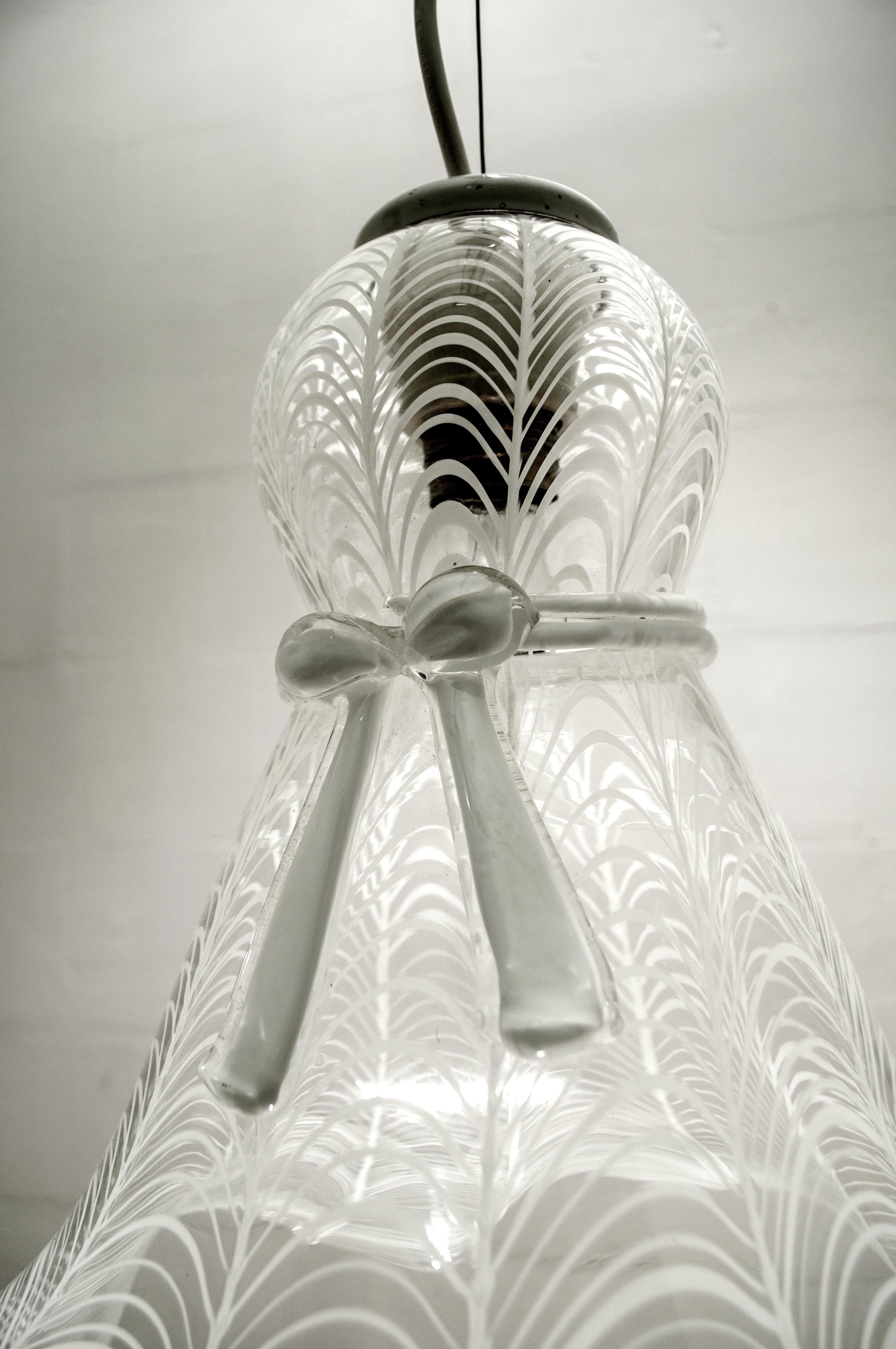 Mid-20th Century Mid-Century Modern Italian Murano Glass Handkerchief Ceiling Lamp, 1960s
