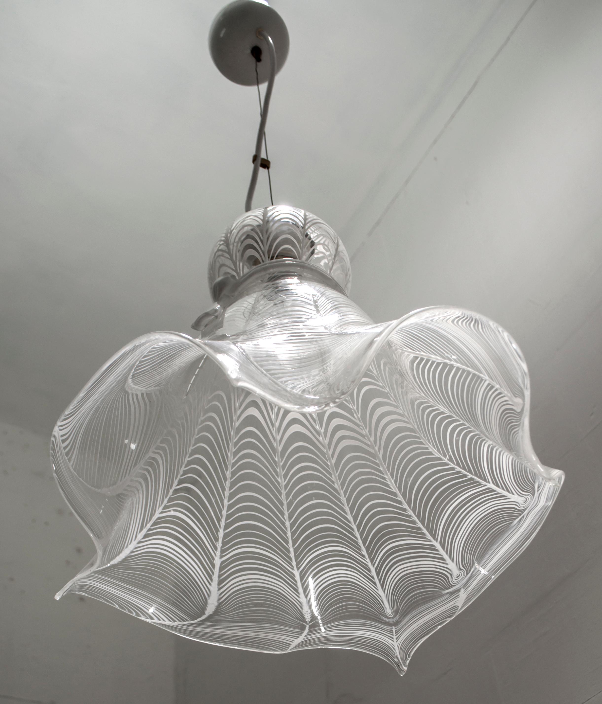 Mid-Century Modern Italian Murano Glass Handkerchief Ceiling Lamp, 1960s 1