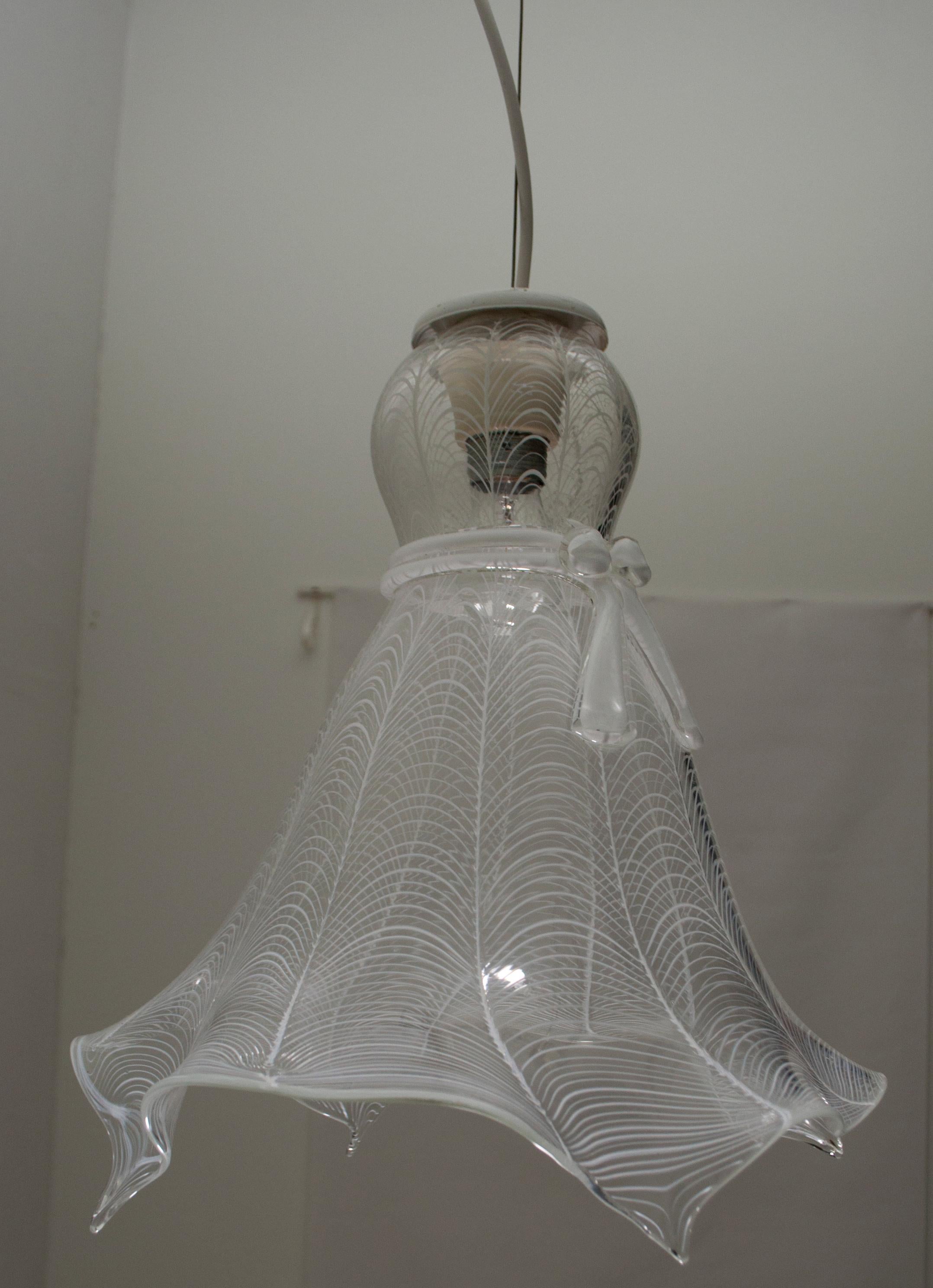 Mid-Century Modern Italian Murano Glass Handkerchief Ceiling Lamp, 1960s 2