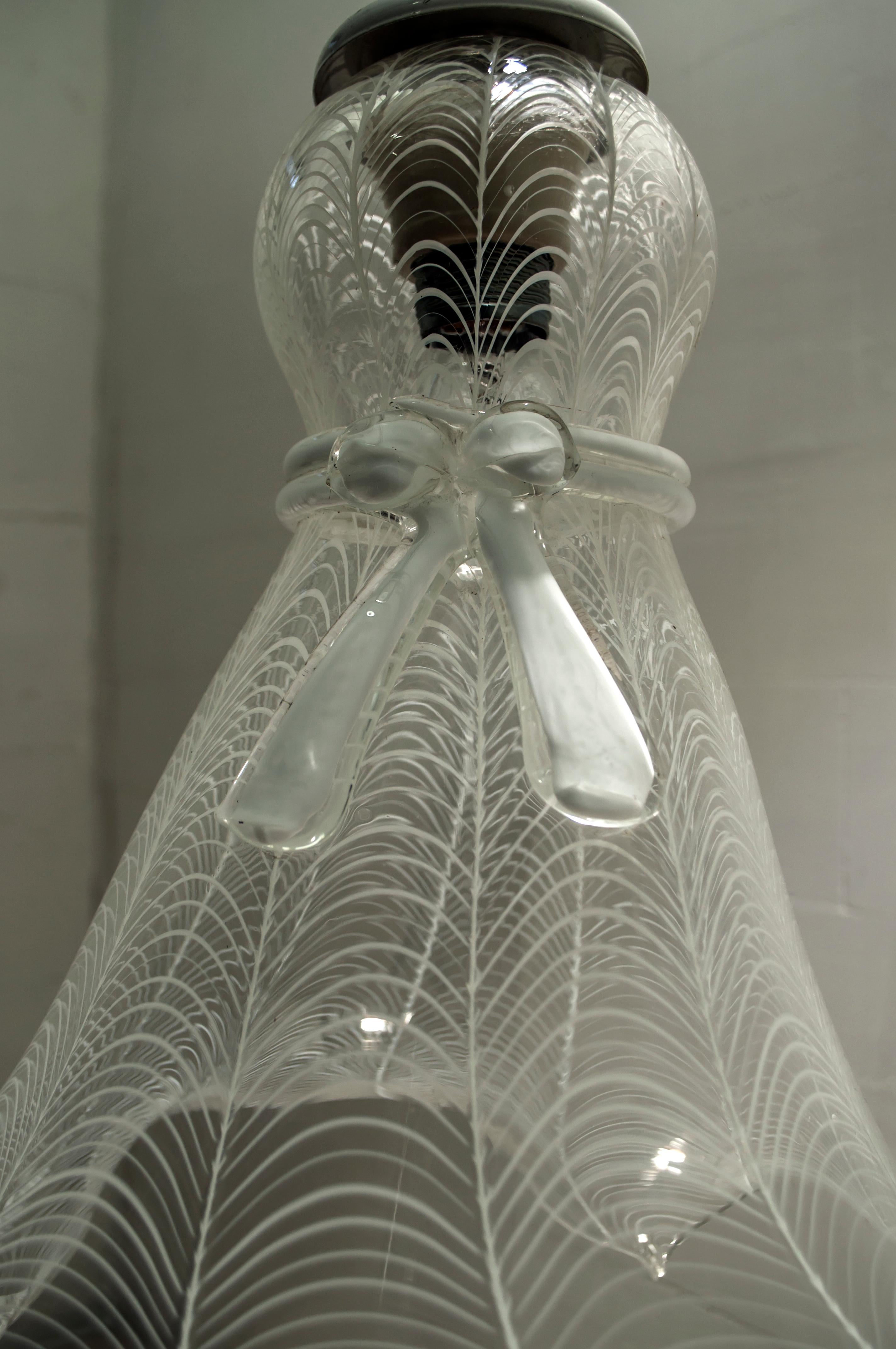 Mid-Century Modern Italian Murano Glass Handkerchief Ceiling Lamp, 1960s 3