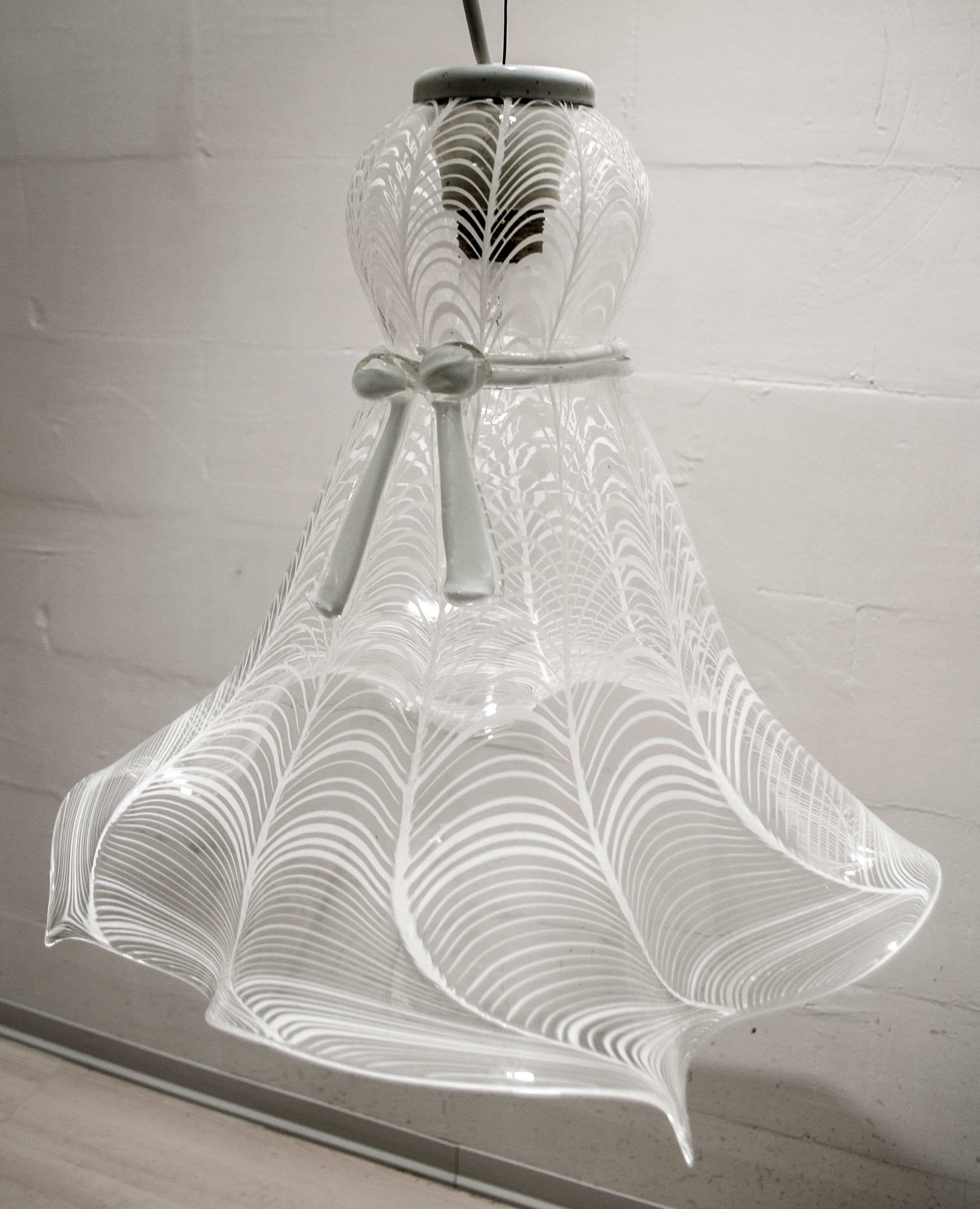 Mid-Century Modern Italian Murano Glass Handkerchief Ceiling Lamp, 1960s 4