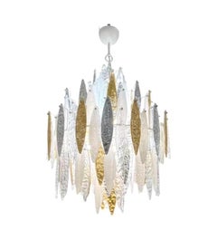 Mid-Century Modern Italian Murano Glass Icicle Chandelier, 20th Century
