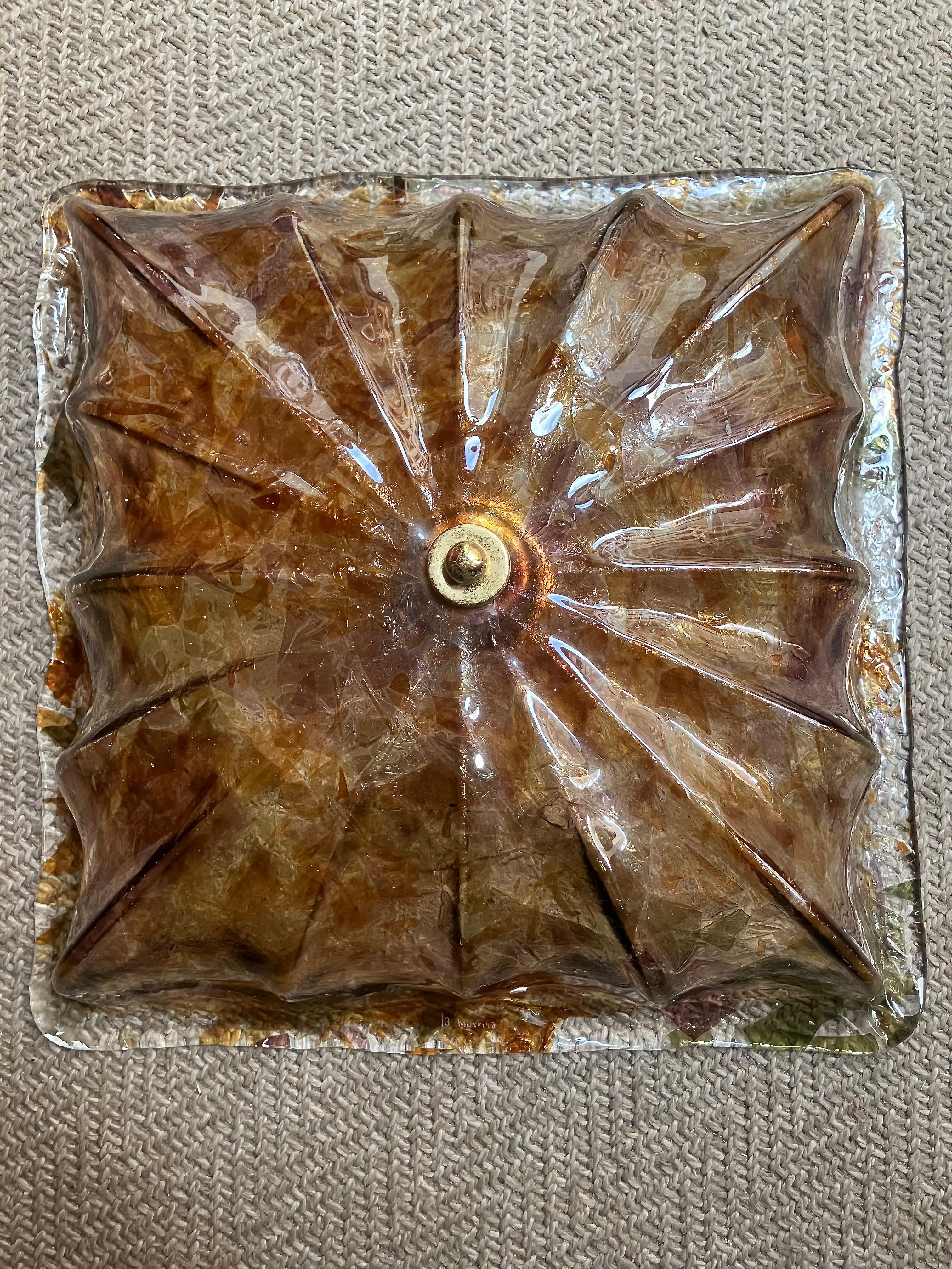 Apliques o lámparas de techo de cristal de Murano italiano de mediados de siglo La Murrina Moderno de mediados de siglo en venta