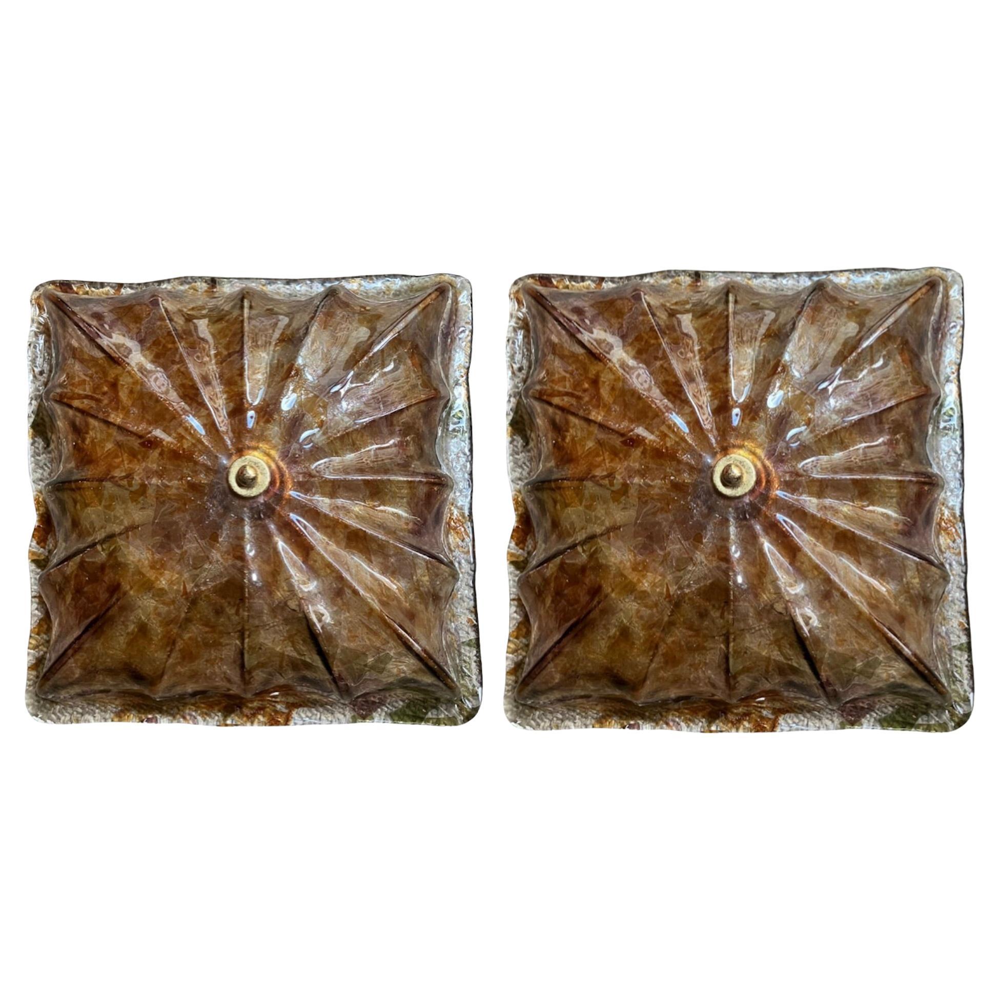 Apliques o lámparas de techo de cristal de Murano italiano de mediados de siglo La Murrina en venta