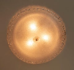 Mid-Century Modern Italian Murano Glass Large Round Ceiling Lamp, 1970