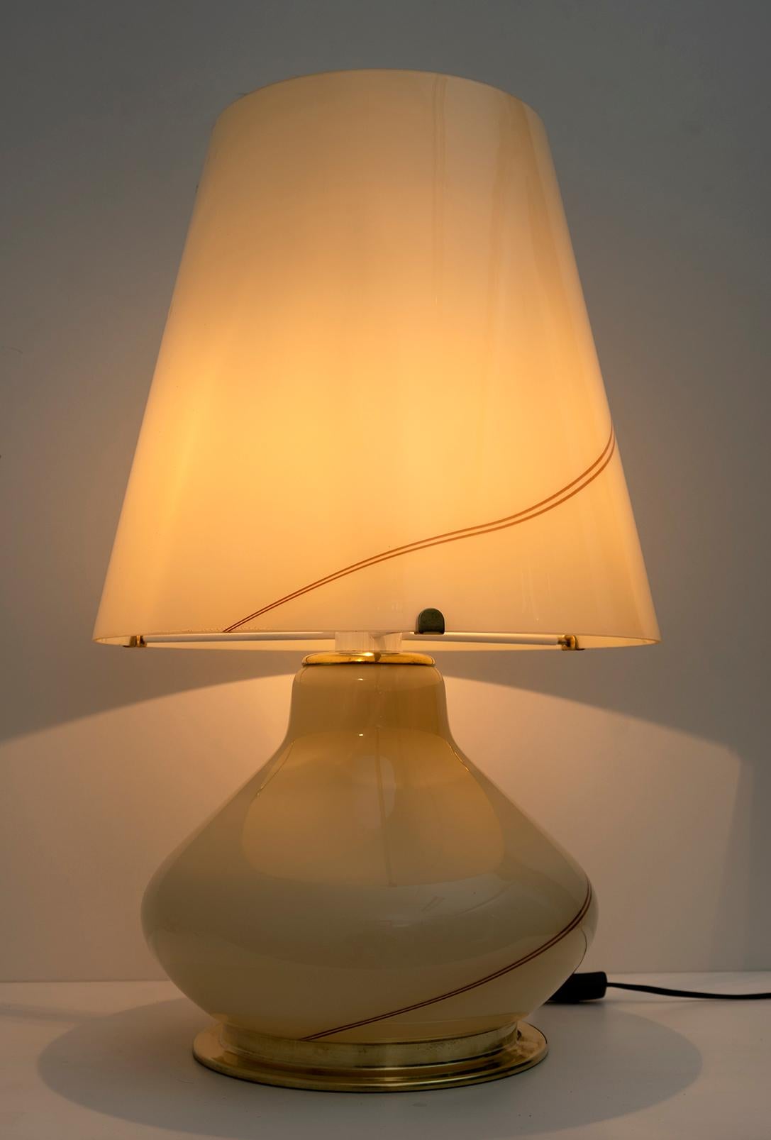 Late 20th Century Mid-Century Modern Italian Murano Glass Large Table Lamp VM, 1970s
