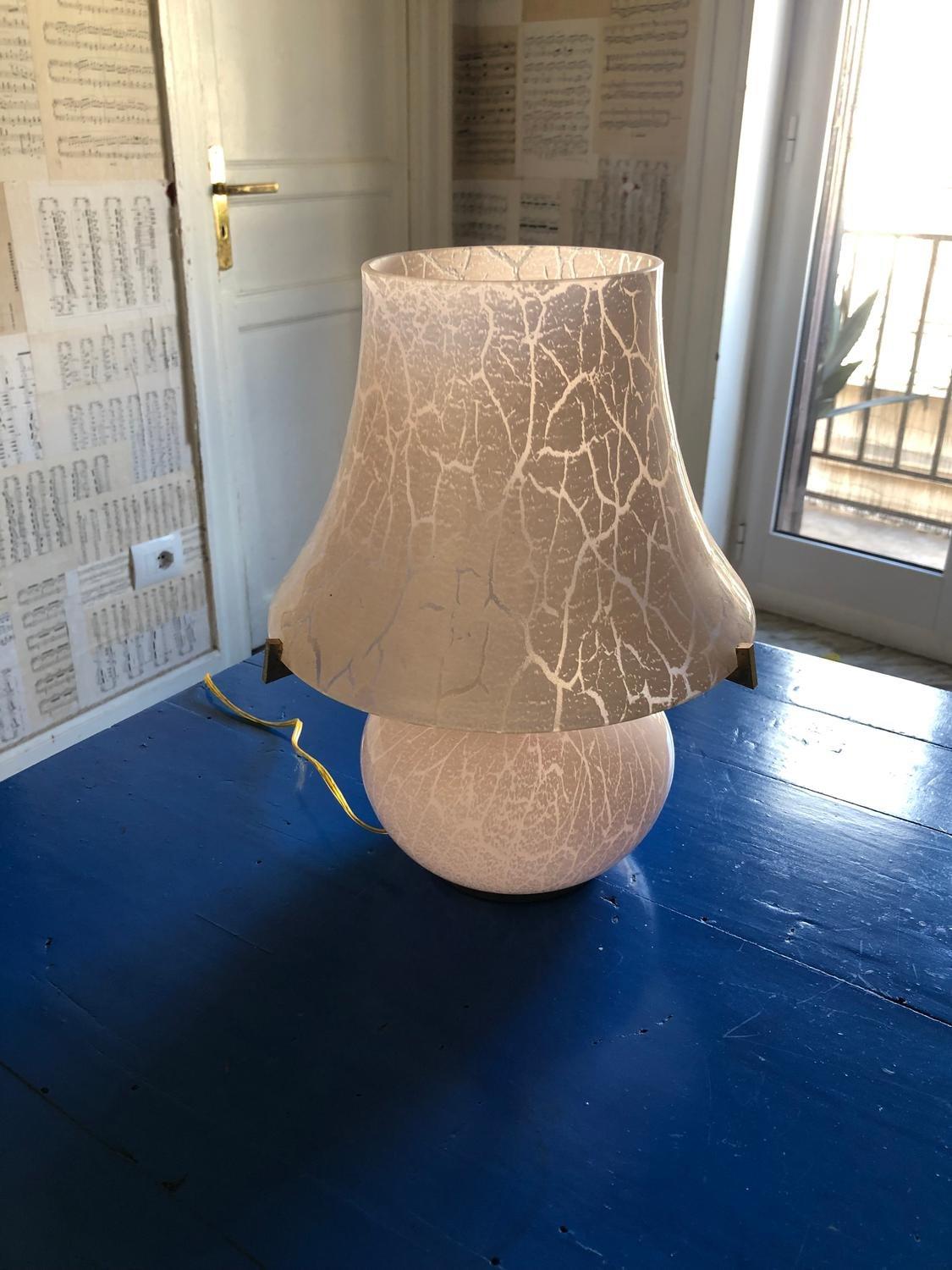 Mid-Century Modern Italian Murano Glass Mushroom Table Lamp, 1970s For Sale 1