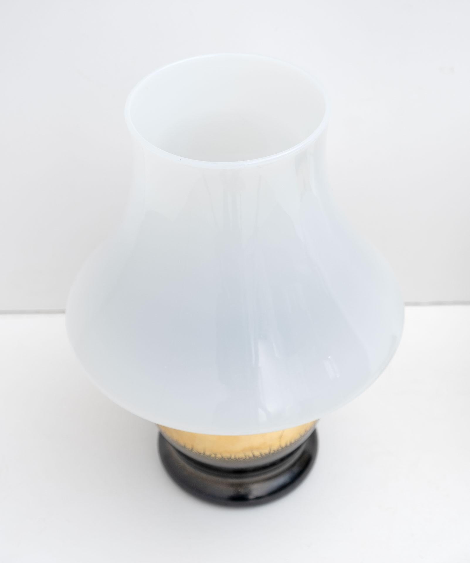 Mid-Century Modern Italian Murano Glass Mushroom Table Lamps, 1970s, Pair For Sale 1