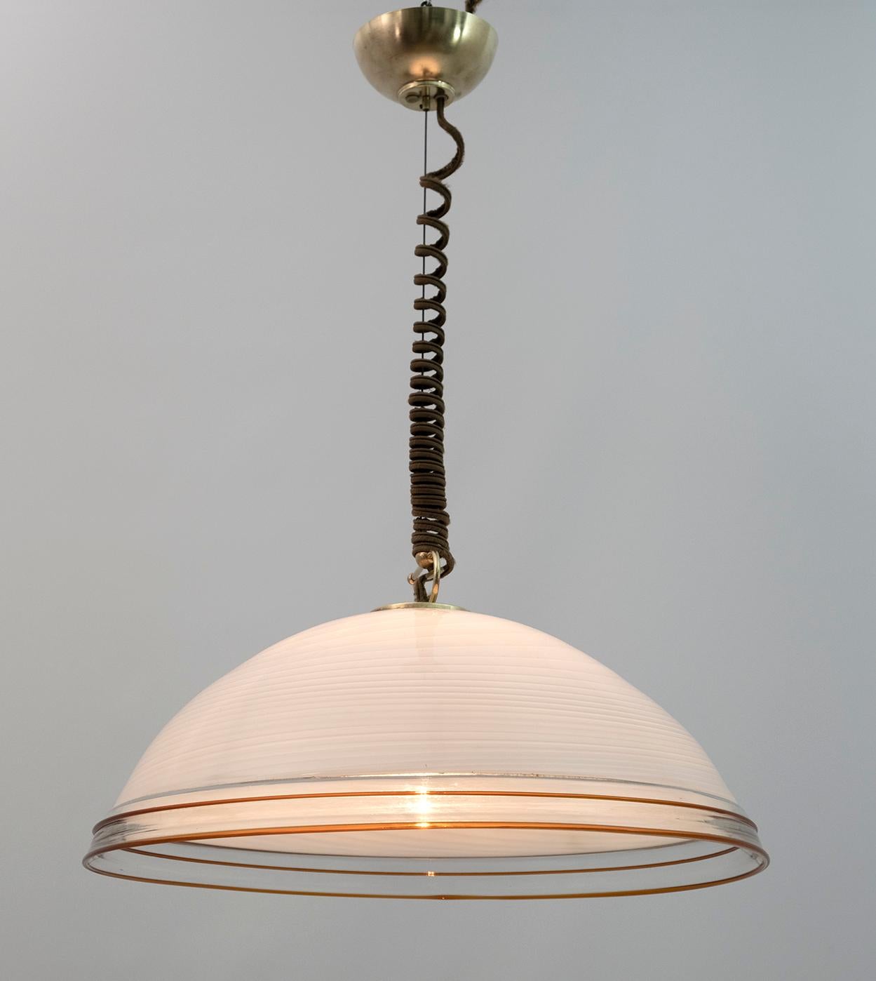 Mid-Century Modern Italian Murano Glass Pendant Lamp by 4 Vetri Murano, 1970s In Good Condition In Puglia, Puglia