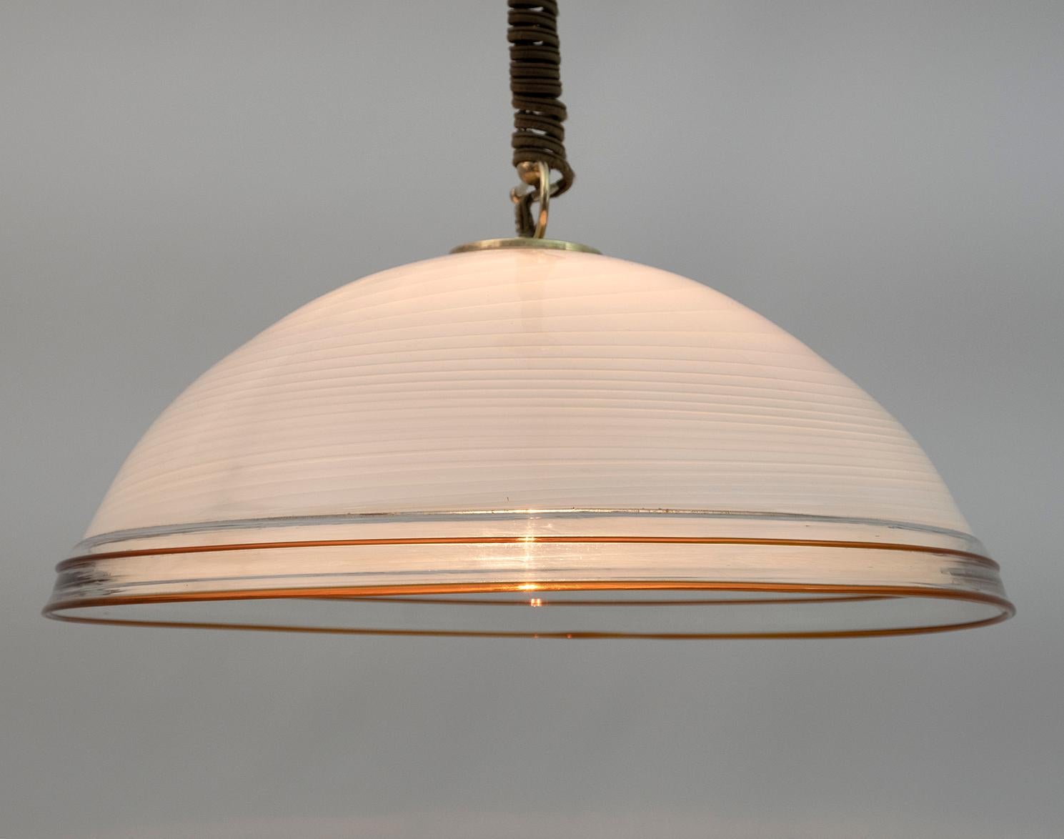 Late 20th Century Mid-Century Modern Italian Murano Glass Pendant Lamp by 4 Vetri Murano, 1970s