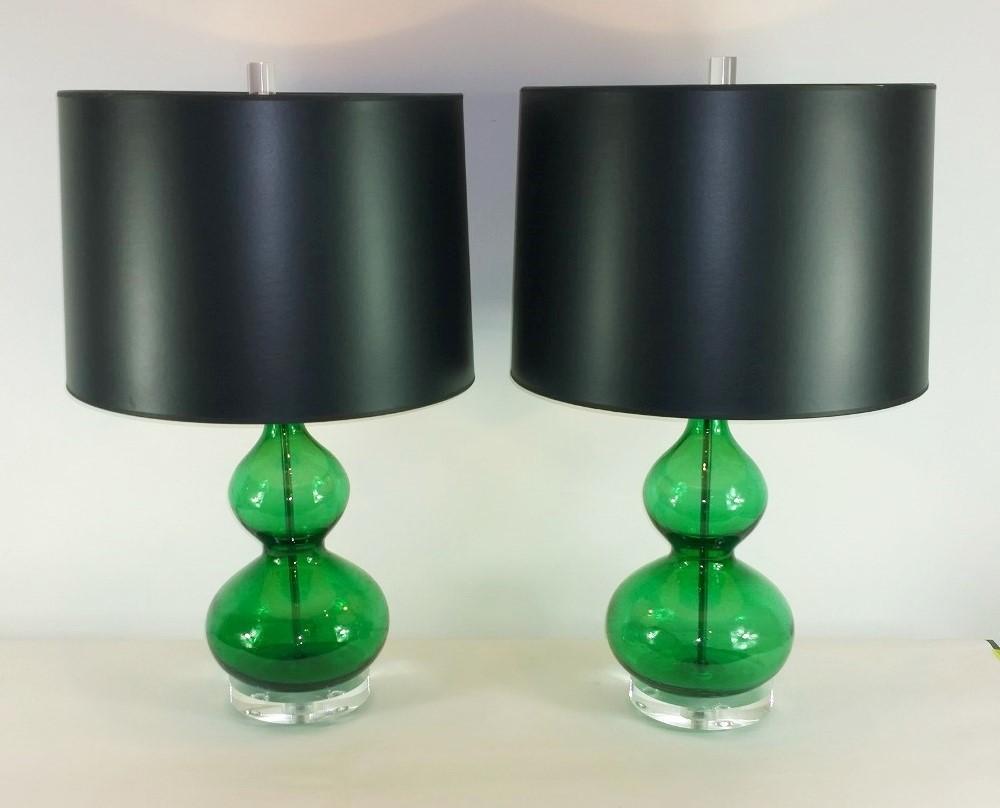 green glass table lamp