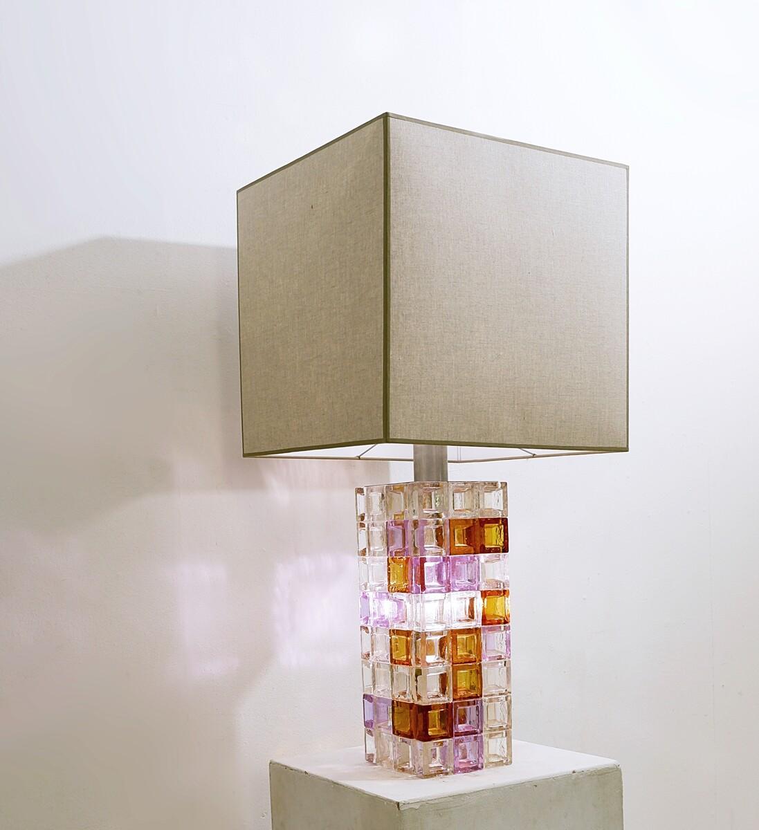 Mid-Century Modern Italian Murano Glass Table Lamp by Albano Poli for Poliarte - 1960s.
