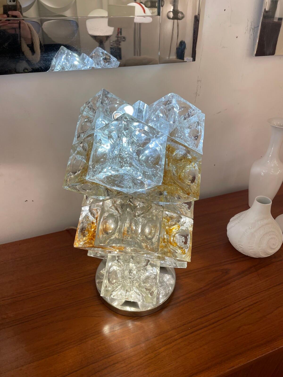 Mid-Century Modern Italian Murano Glass Table Lamp by Albano Poli for Poliarte, 1960's

