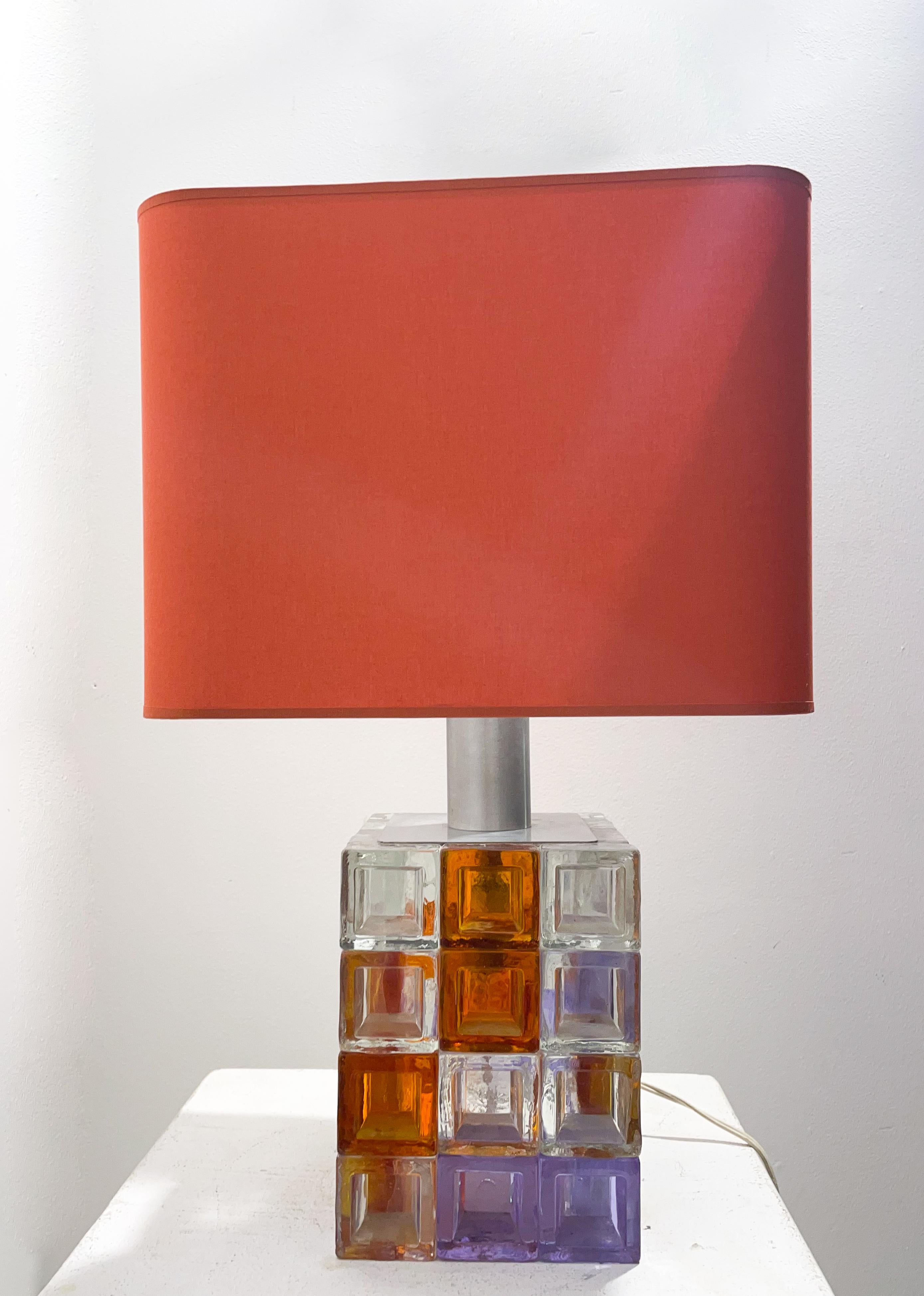Mid-Century Modern Italian Murano Glass Table Lamp by Albano Poli for Poliarte In Good Condition In Brussels, BE