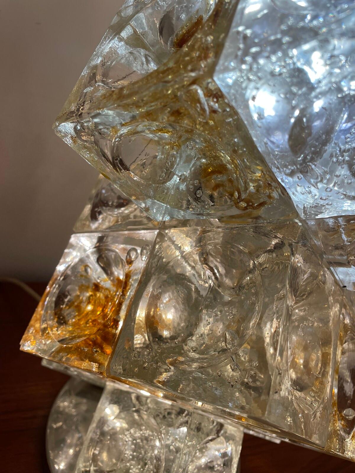 Mid-Century Modern Italian Murano Glass Table Lamp by Albano Poli for Poliarte For Sale 1